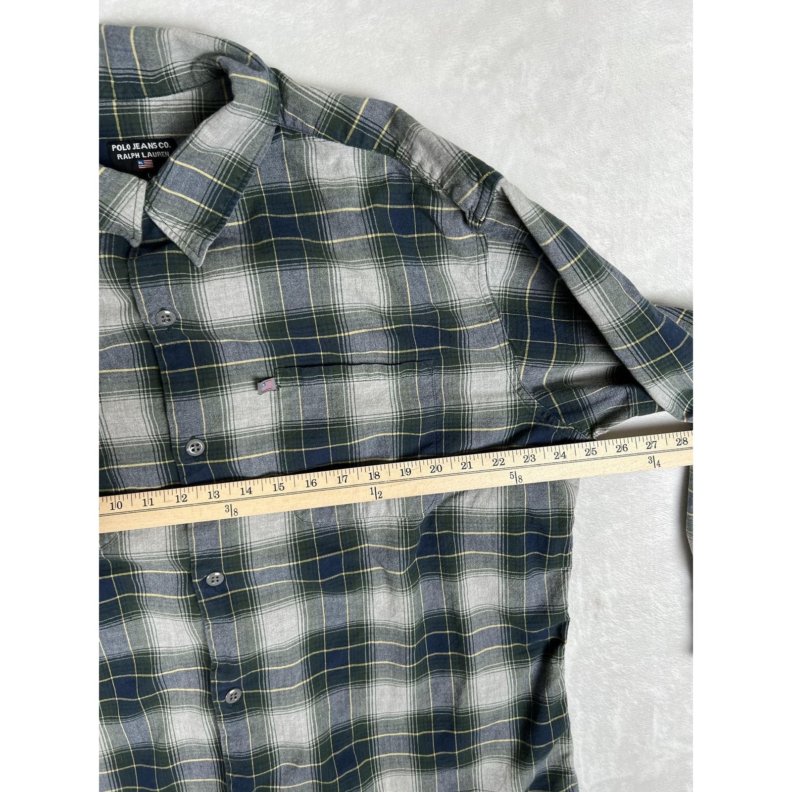 Polo Ralph Lauren Polo Jeans Co Ralph Lauren Shirt Mens Large Green Plaid Flan Size US L / EU 52-54 / 3 - 5 Thumbnail