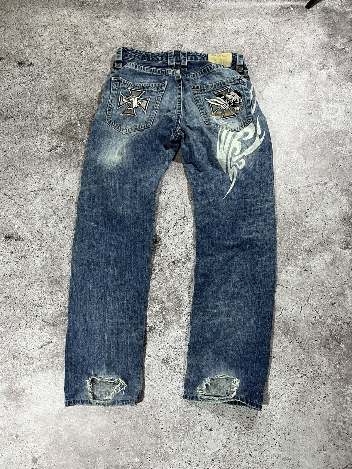 Flagstuff Vintage Choppers Style Y2K distressed faded pants Denim Size US 34 / EU 50 - 1 Thumbnail