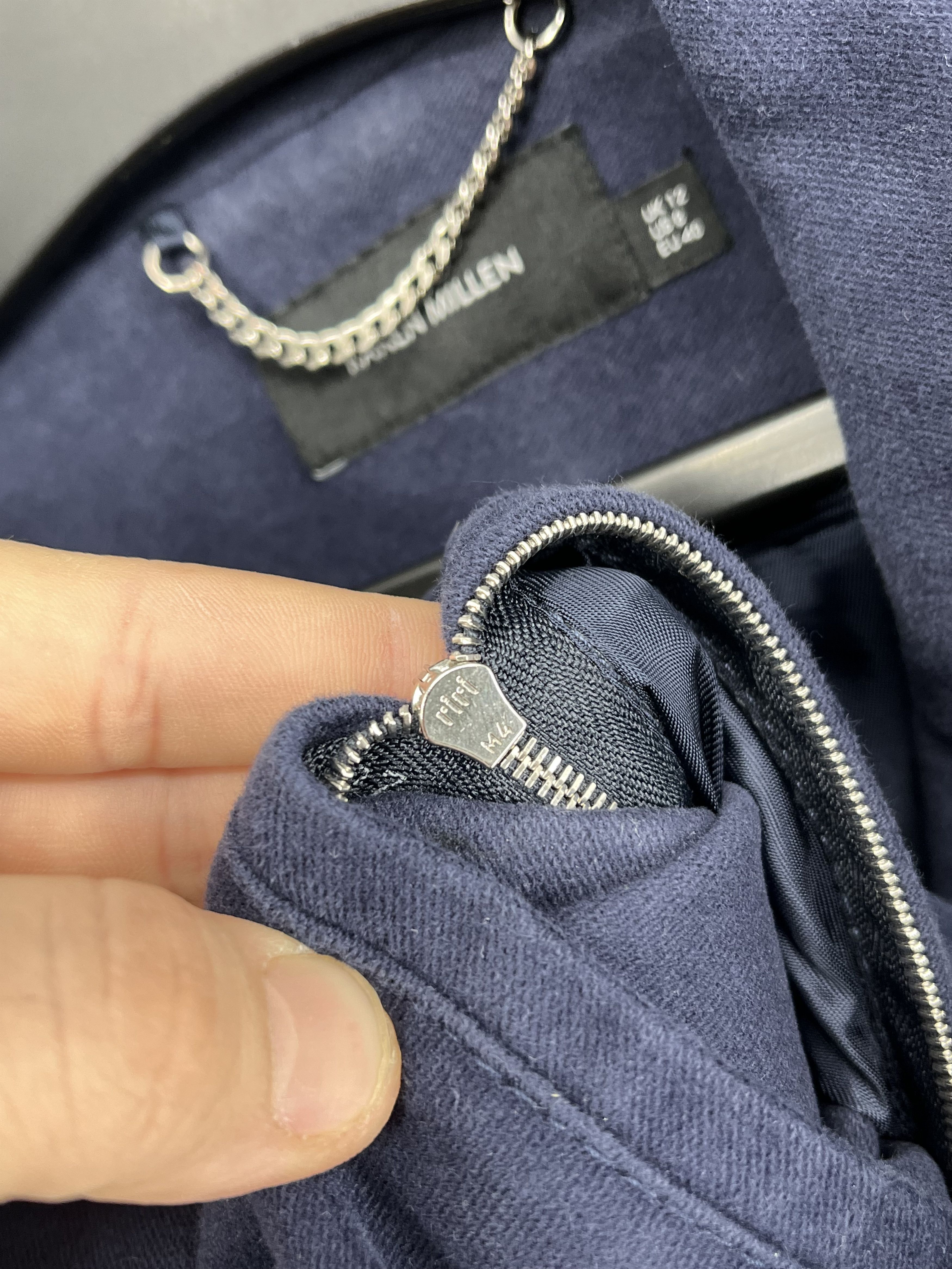 Karen Millen Women's 8 Double Breasted Navy Pea Coat