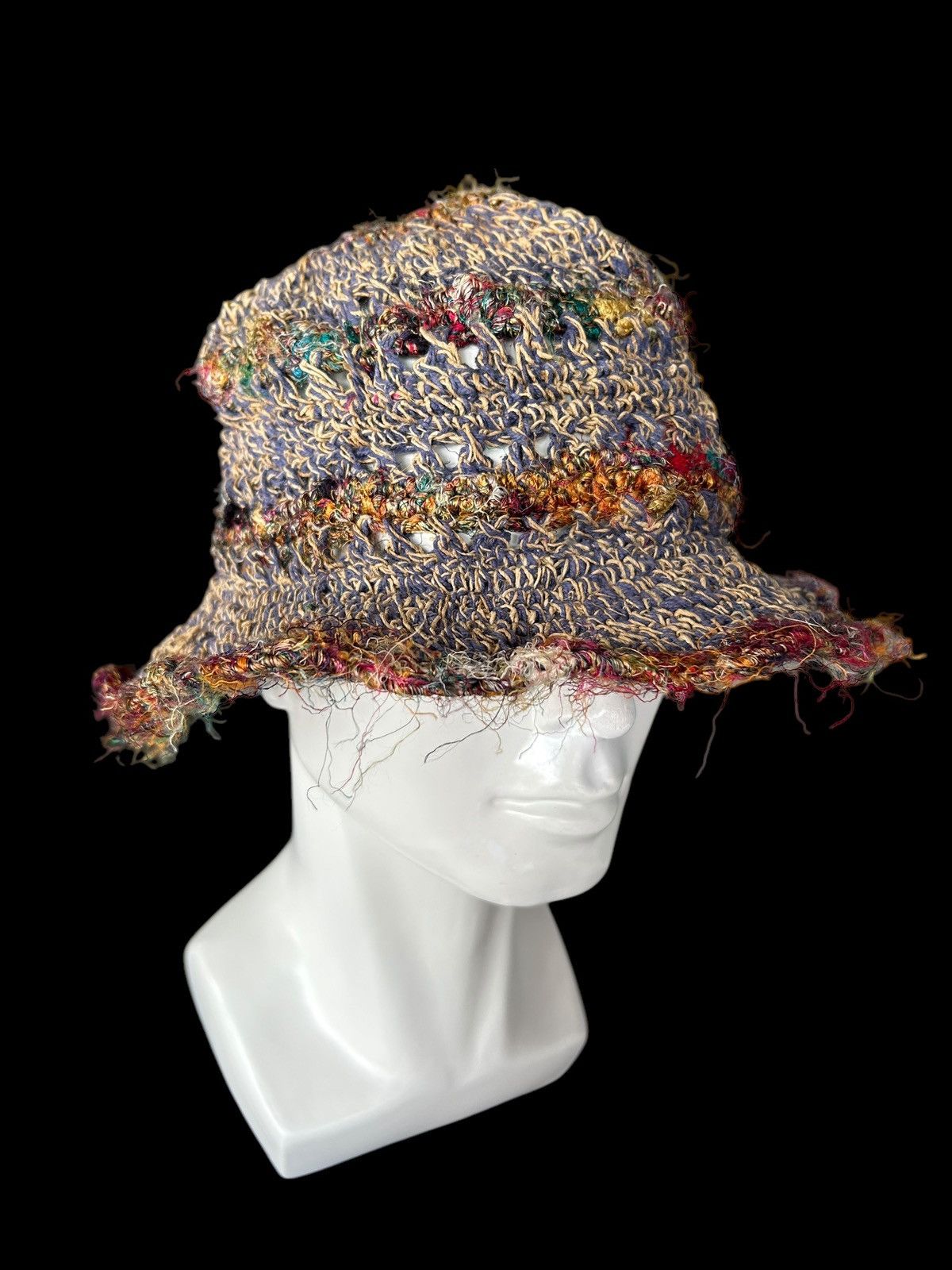 Japanese Brand × Kapital × Vintage TITICACA Crochet Knitted Custom Rare Bucket Hats ☠️☠️ Size ONE SIZE - 7 Thumbnail