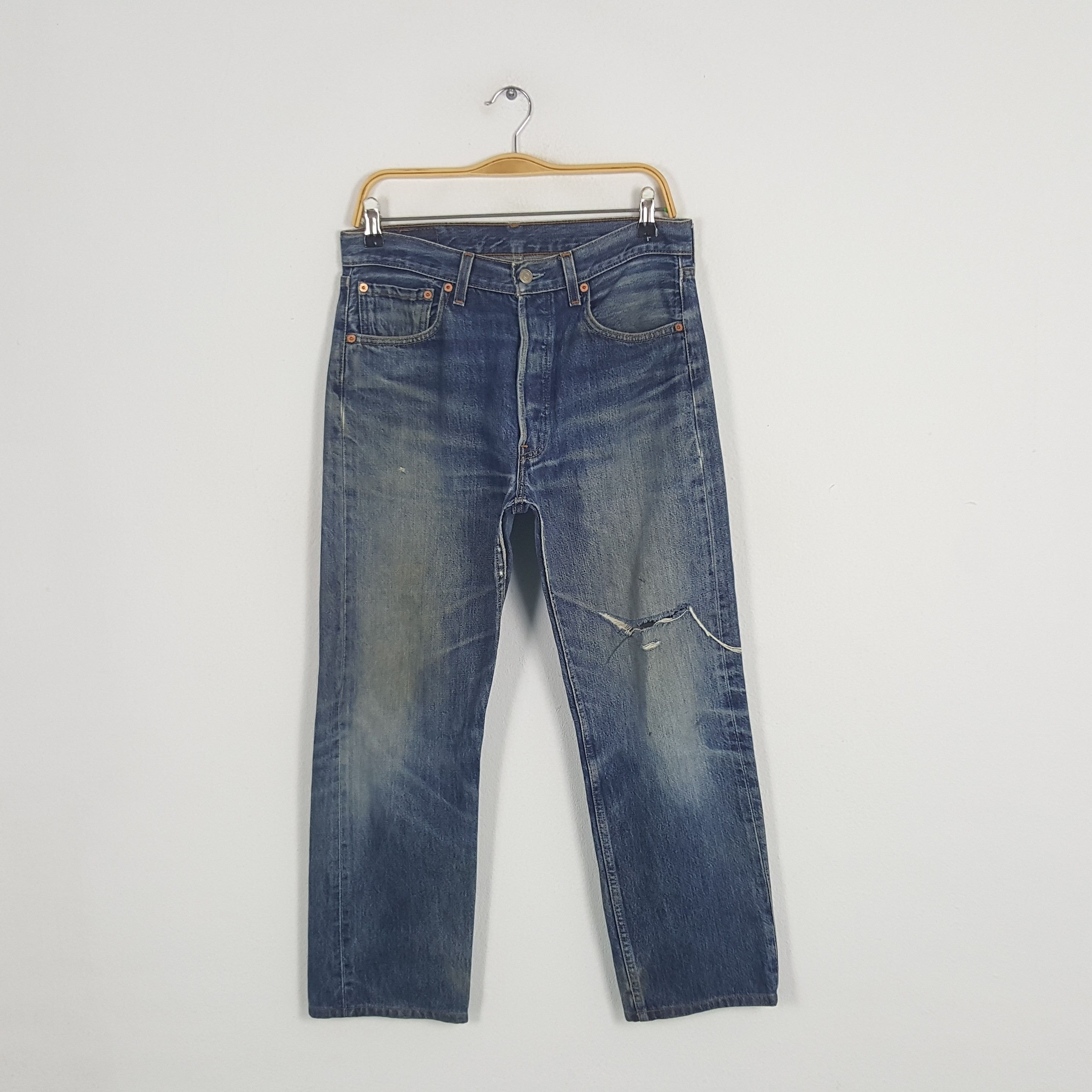 Levi's × Vintage Vintage Levi's 501 American Distressed Style Denim Jeans Size US 30 / EU 46 - 1 Thumbnail