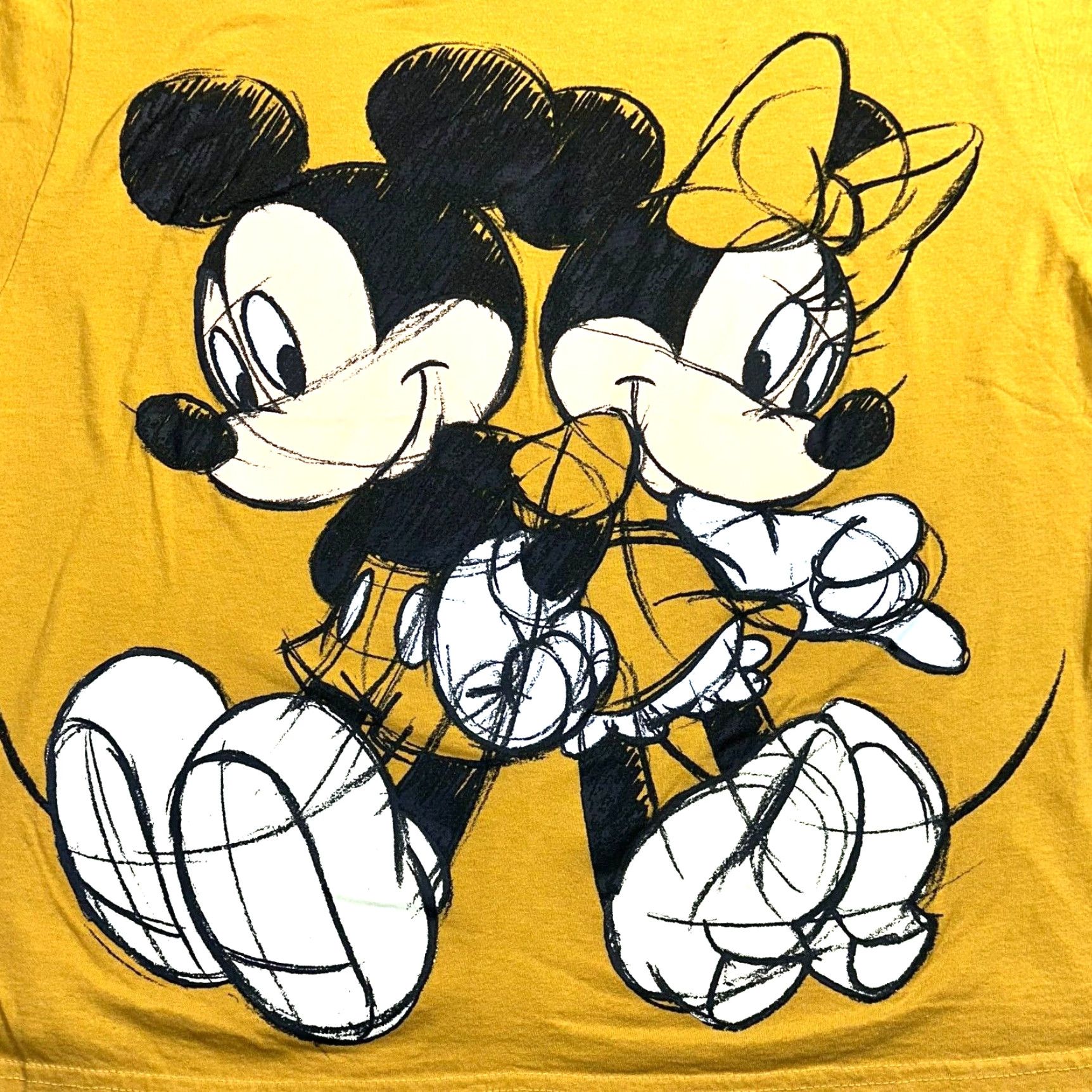 Disney VINTAGE Disney Cartoon Shirt Adult XL Mickey and Minnie Mouse Double-Sided Mustard Yellow Logo Breathable Easy Care Size US XL / EU 56 / 4 - 4 Thumbnail