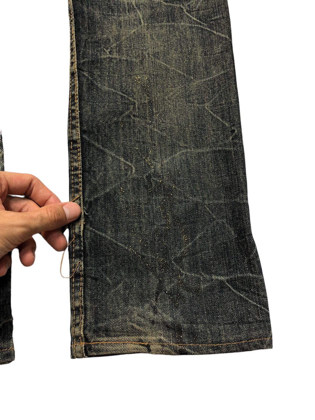 Japanese Brand Japanese Brand KUI distressed glitter rusty denim pants Size US 33 - 22 Thumbnail