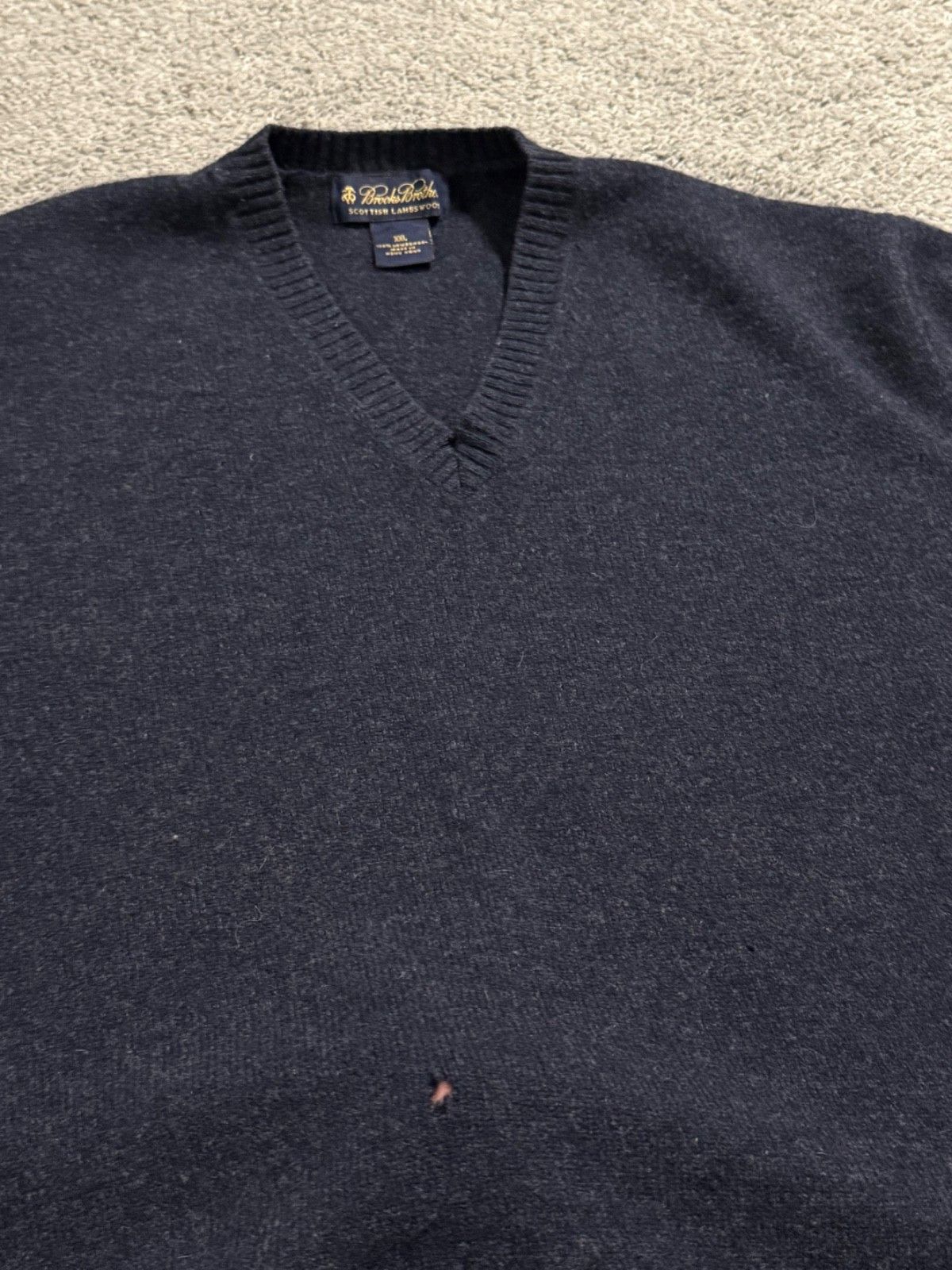 Brooks Brothers Brooks Brothers 100% Lambswool V Neck Sweater Navy XXL Size US XXL / EU 58 / 5 - 3 Thumbnail