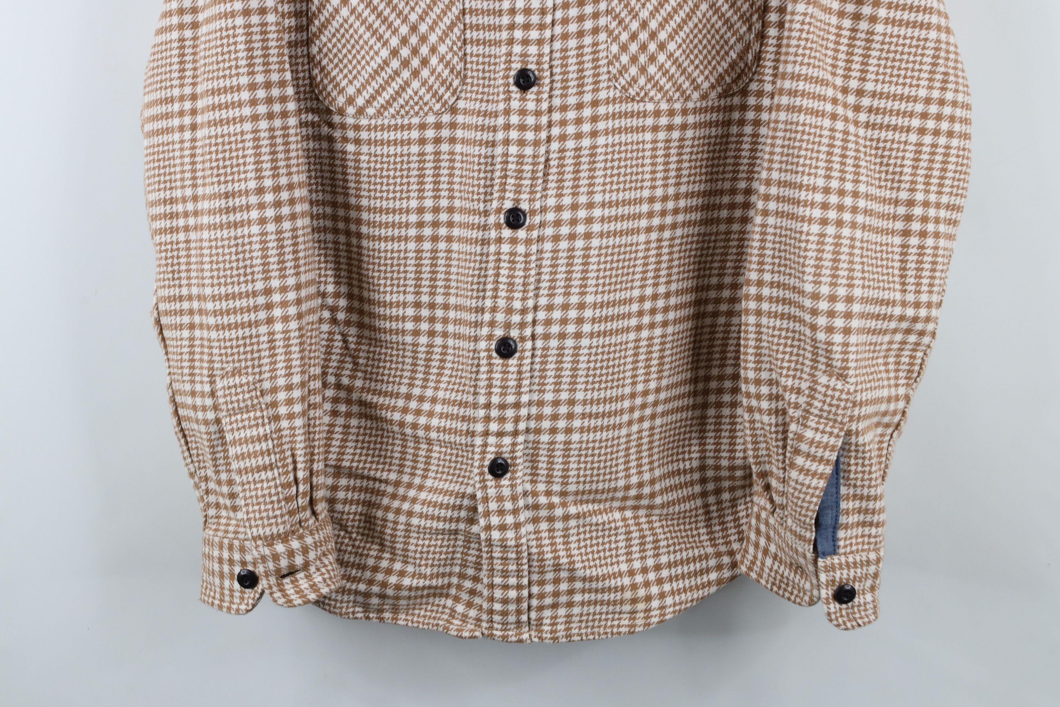 Lands' End × Vintage Vintage Lands End Houndstooth Flannel Button Shirt Cotton Size US L / EU 52-54 / 3 - 3 Thumbnail