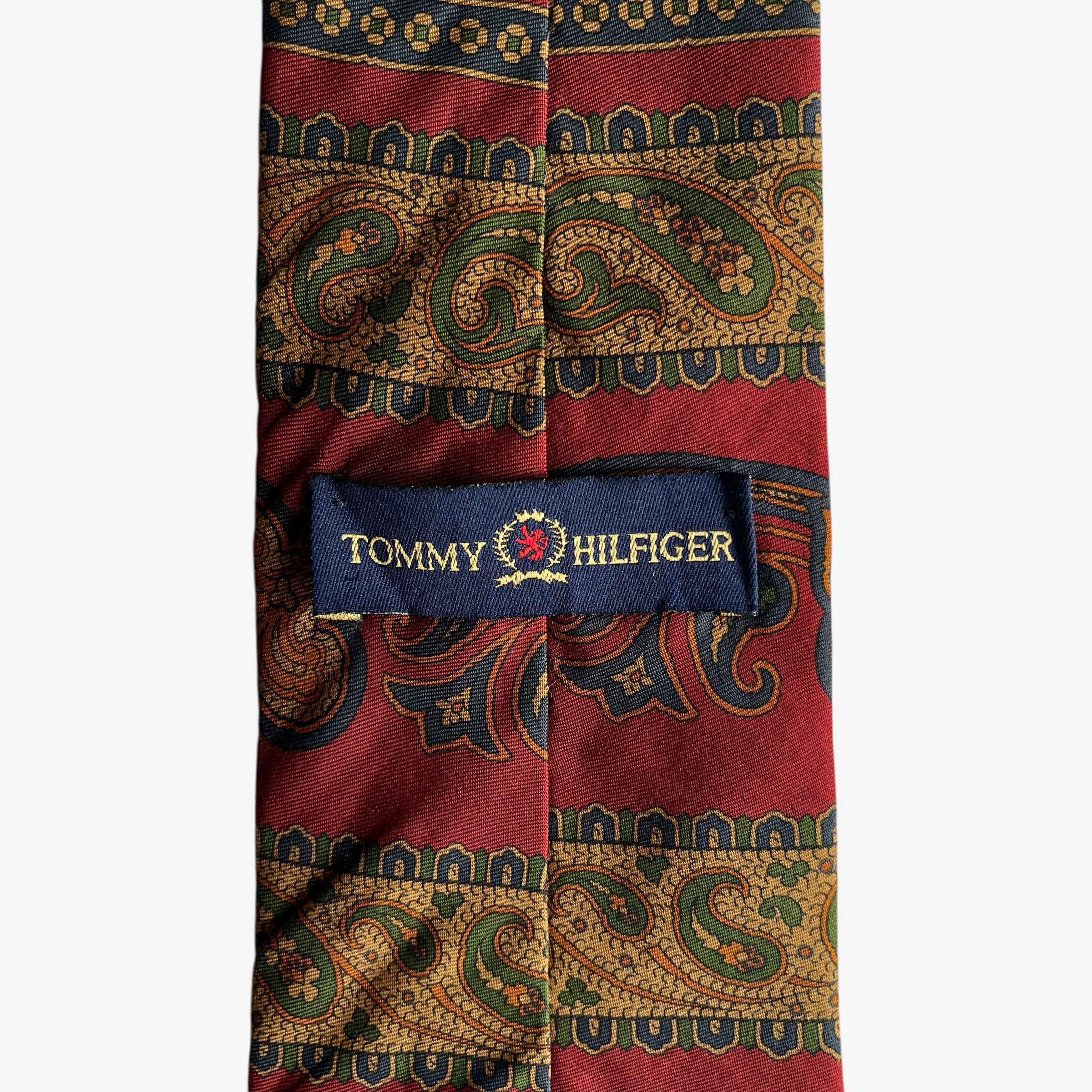 Tommy Hilfiger Vintage 90s Tommy Hilfiger Paisley Striped Print Silk Tie Size ONE SIZE - 2 Thumbnail
