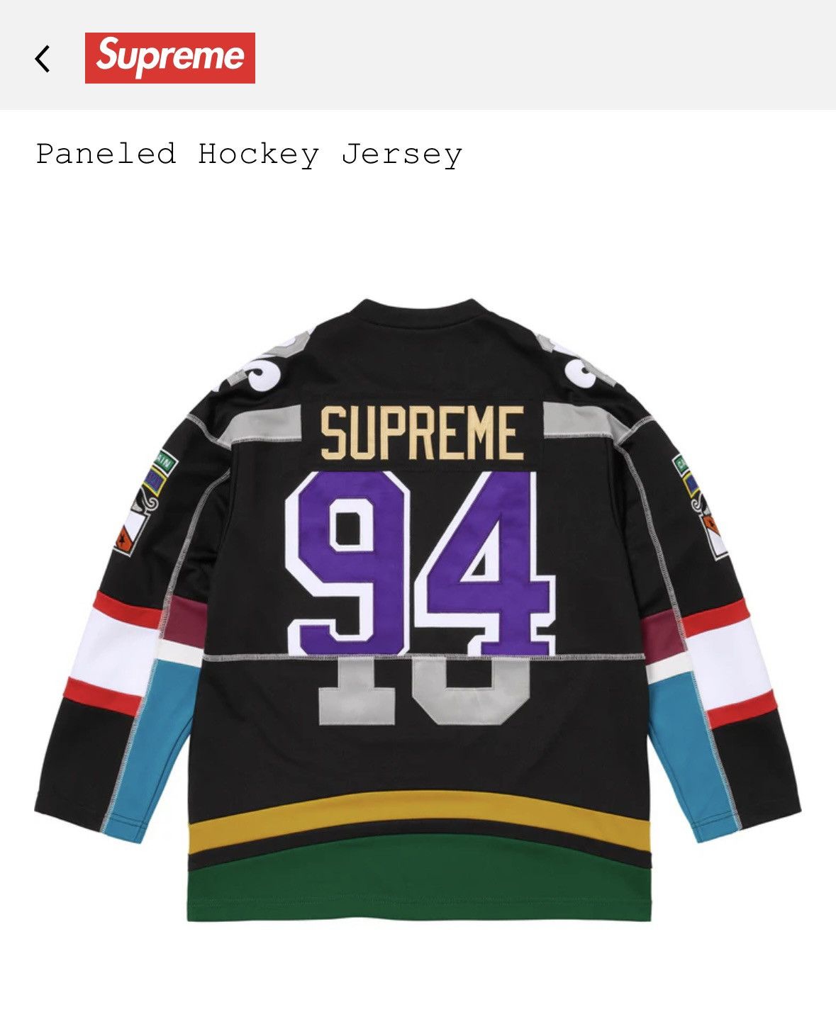 Supreme Supreme Paneled Hockey Jersey Sz L Black new Size US L / EU 52-54 / 3 - 5 Thumbnail