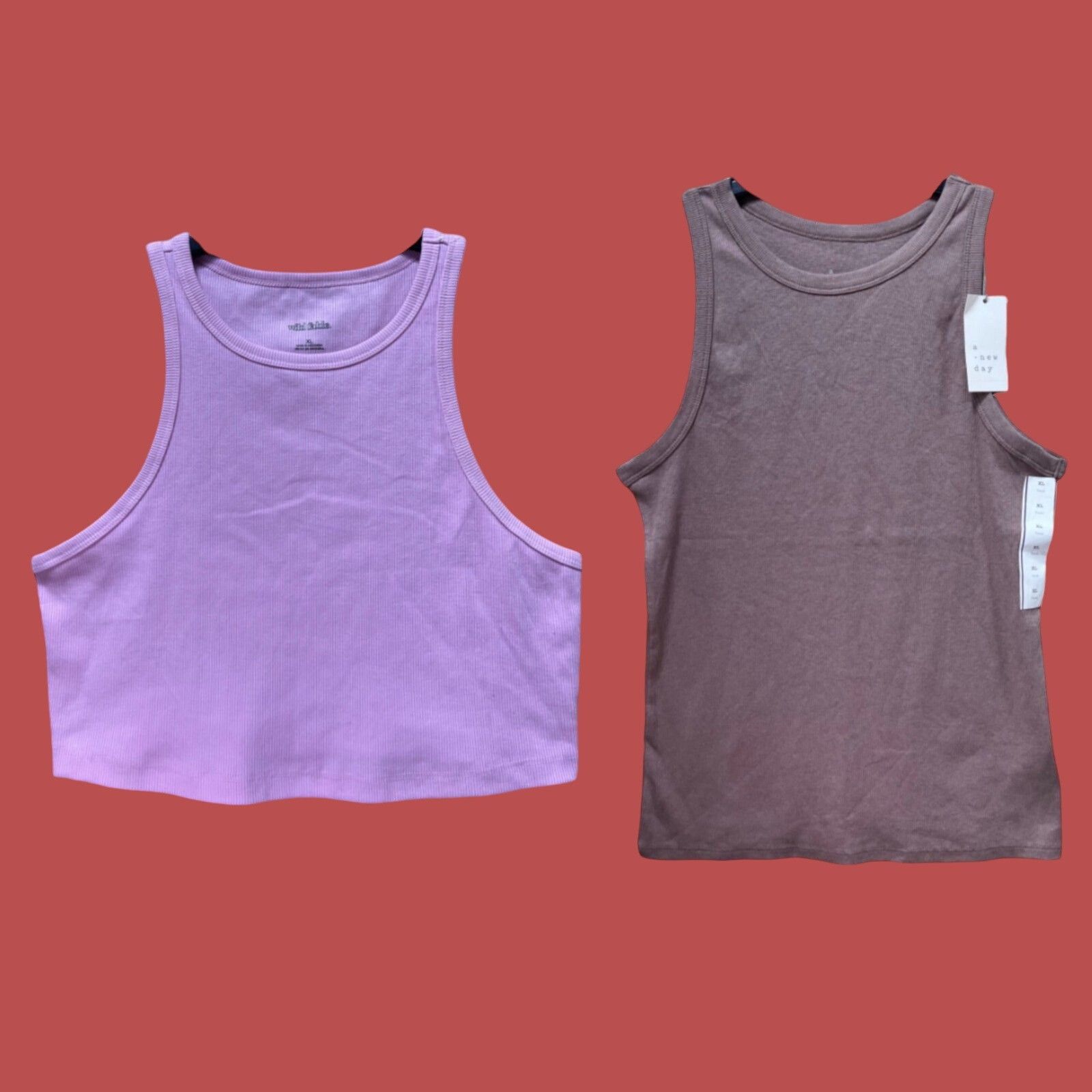 Other Wild Fable/A New Day - 2 Women's Tank Top - Pink/Brown - XL Size XL / US 12-14 / IT 48-50 - 1 Thumbnail