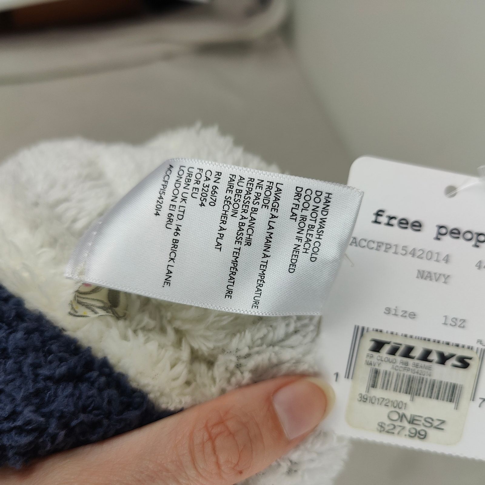 Free People Free People Cloud Rib Beanie Hat Womens One Size Navy Blue Size ONE SIZE - 5 Thumbnail