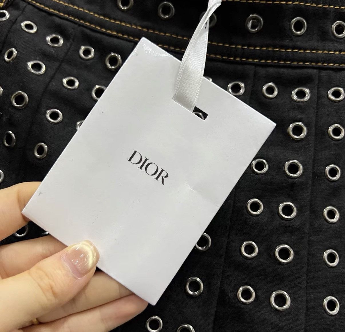 Dior Dior Metal Eyelet Mini Skirt J41 Size 26" / US 2 / IT 38 - 3 Thumbnail