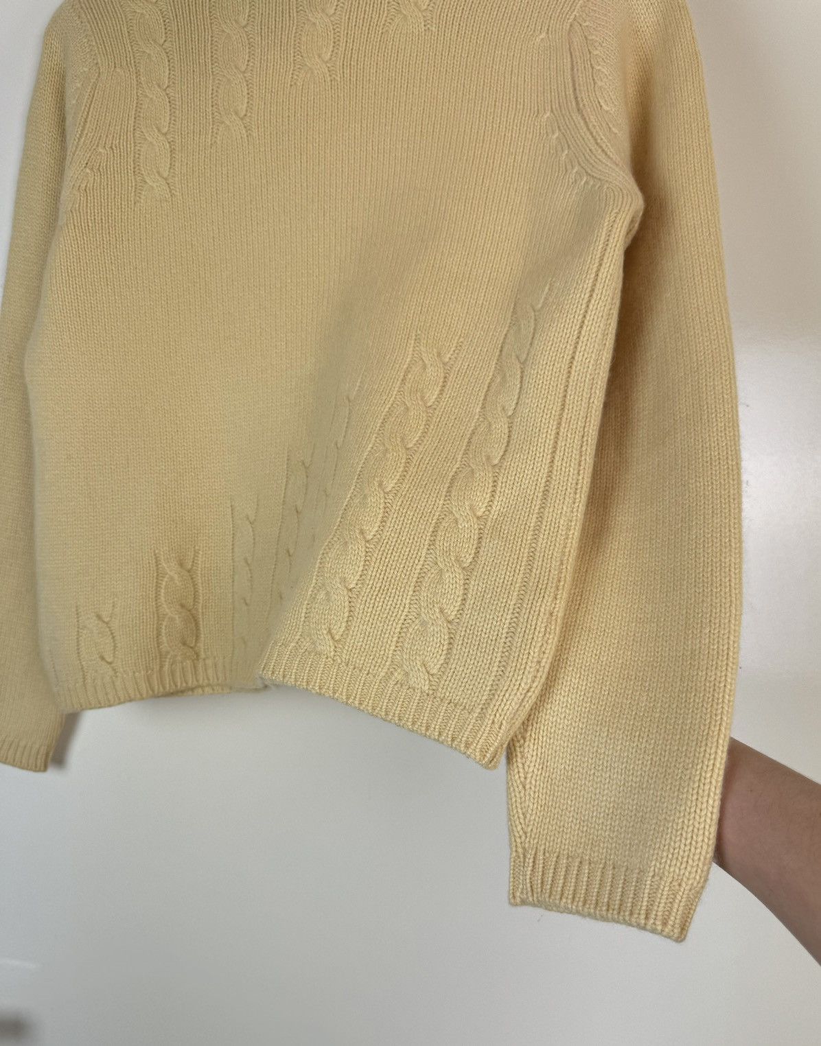 Johnstons Of Elgin JOHNSTONS OF ELGIN Cashmere Cable Knit Turtleneck Sweater S Size S / US 4 / IT 40 - 3 Thumbnail