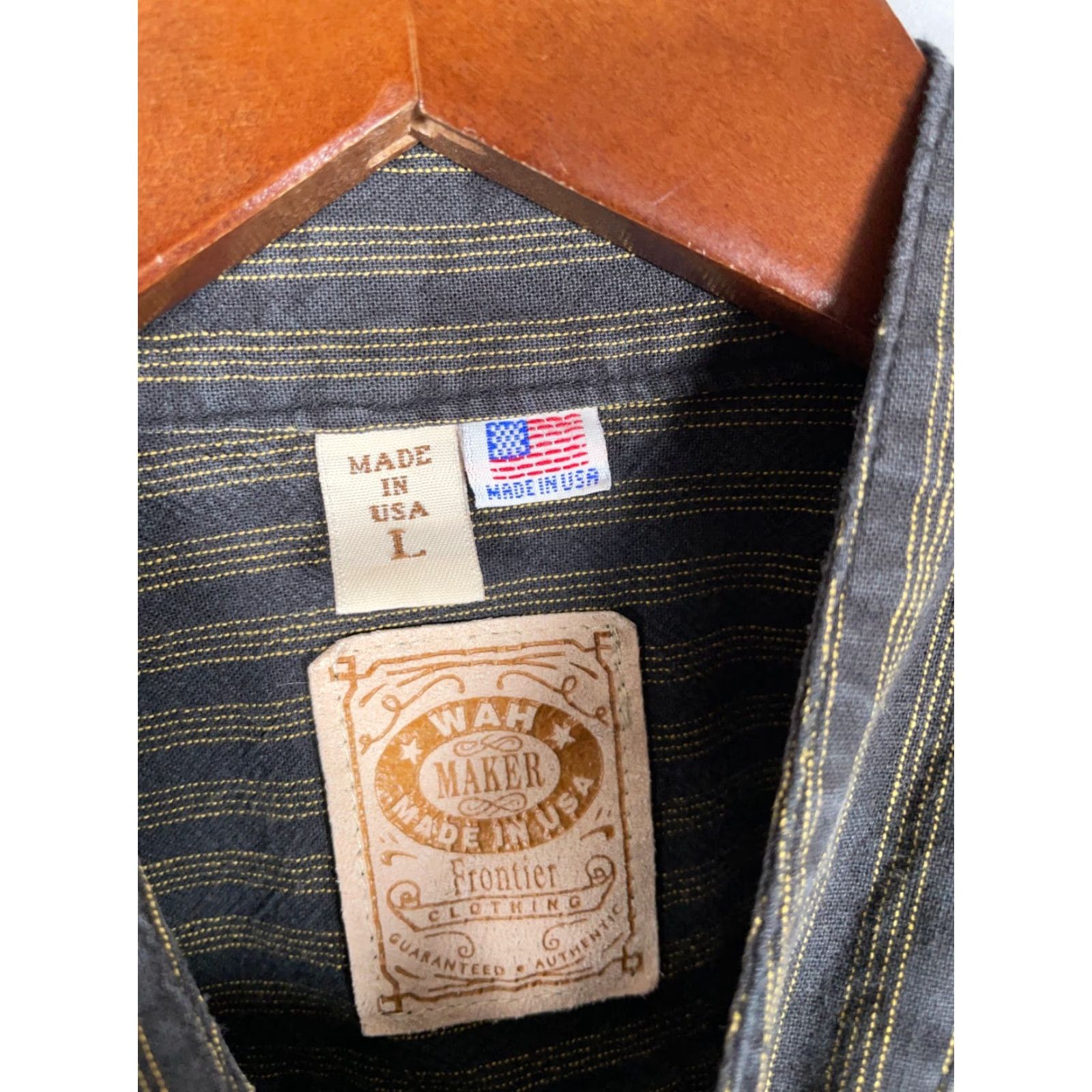Vintage VINTAGE Wah Maker Men's Button-Up Shirt Casual Long Sleeve Cotton Blue Yellow Striped 90s Western Rodeo Large Size US L / EU 52-54 / 3 - 4 Thumbnail