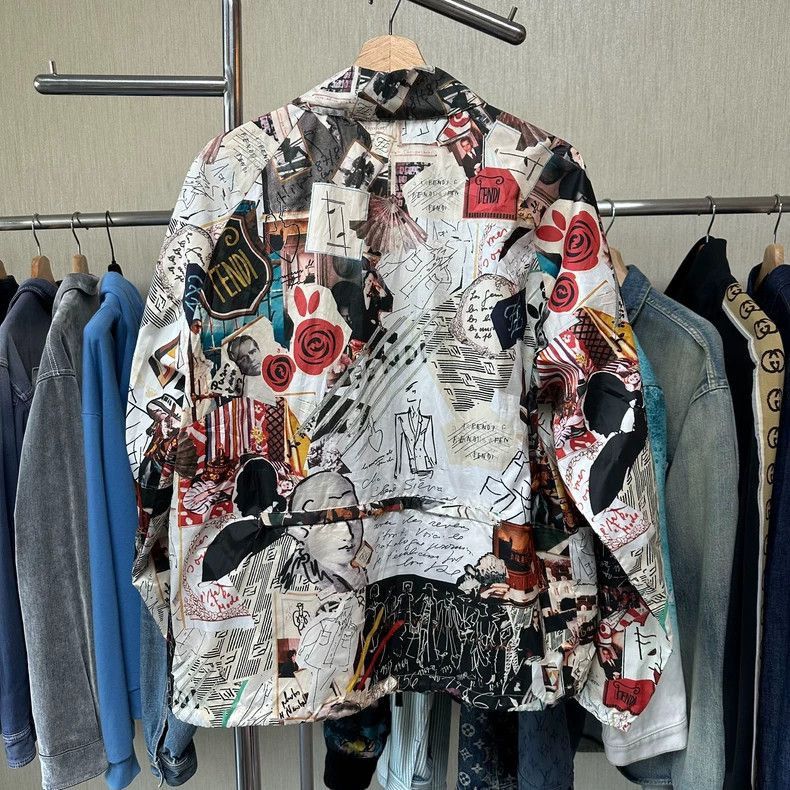Fendi FENDI Printed Zip-Up Jacket-2508 Size US XL / EU 56 / 4 - 7 Thumbnail