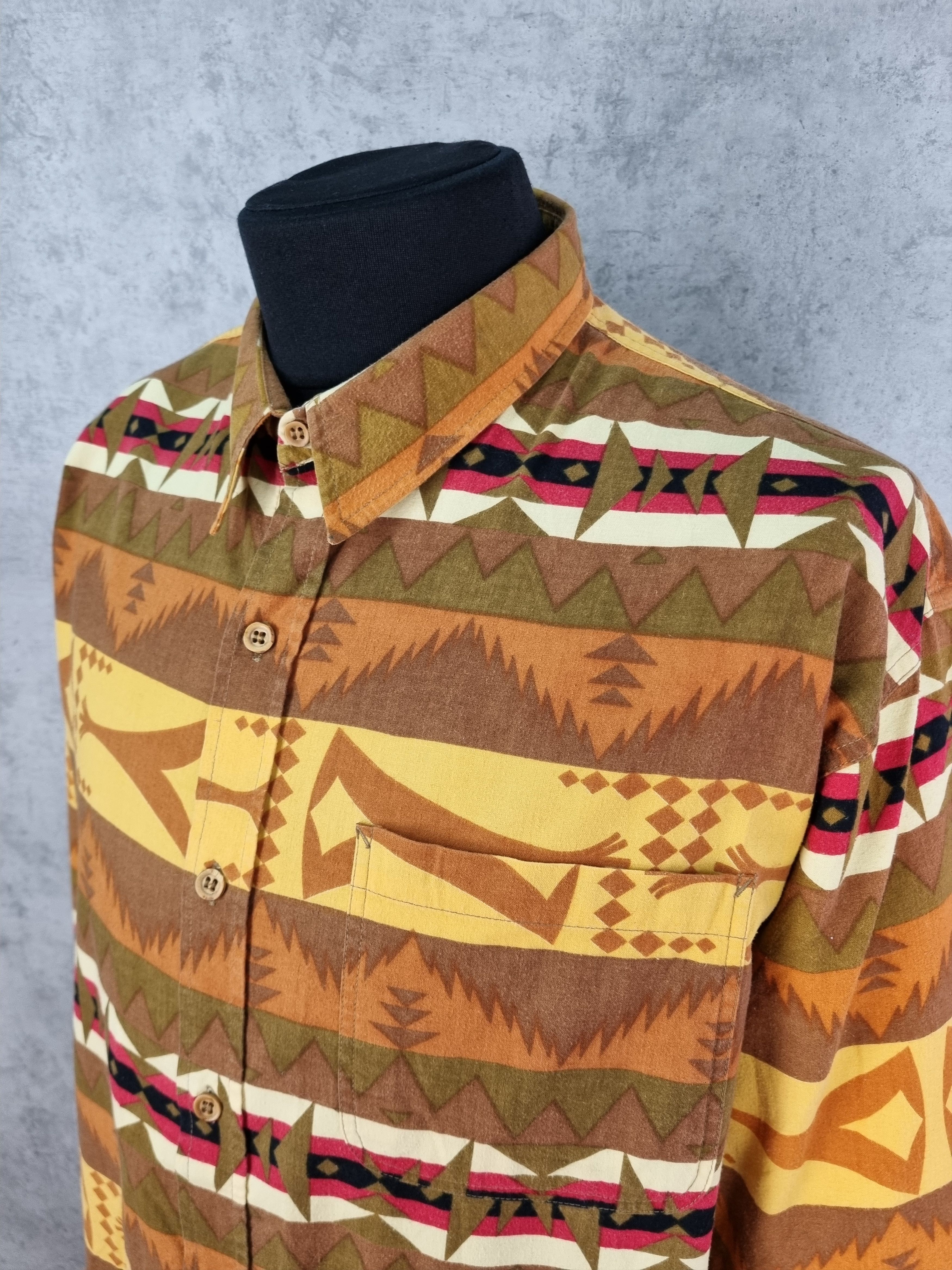 Chevignon × Native Rare size 80s Chevignon Navajo Vintage Shirt Button ups Size US XXL / EU 58 / 5 - 9 Thumbnail