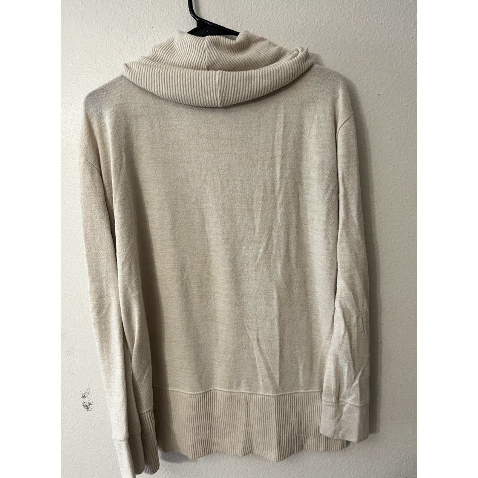 Gap Gap Women's Sweater Turtleneck Pullover, Size M, Beige Ivory Solid Cotton, Winter, Regular, Pullover, Size M, Women's Gap Sweater Size M / US 6-8 / IT 42-44 - 3 Thumbnail