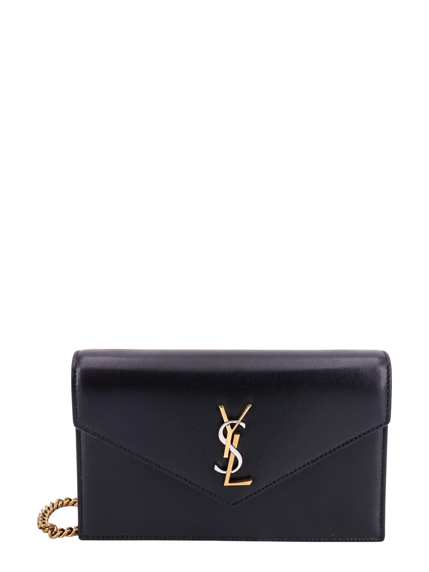 Yves Yves Saint Laurent Black Nero Cassandra Wallet Leather