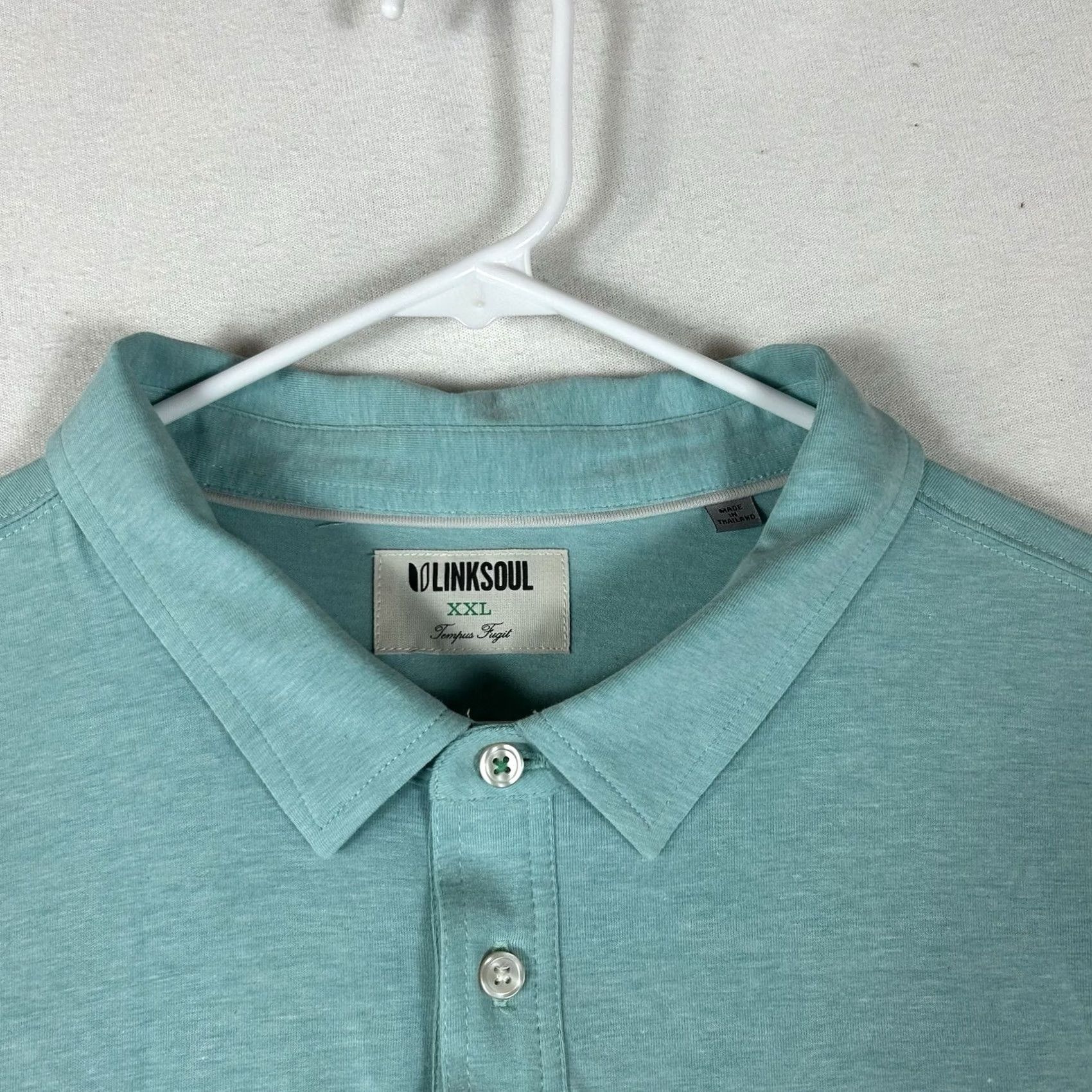 Vintage Linksoul Tempus Fugit Polo Shirt Mens 2XL Blue Teal Short Sleeve Collared Golf Casual Shirt Size US XXL / EU 58 / 5 - 3 Thumbnail