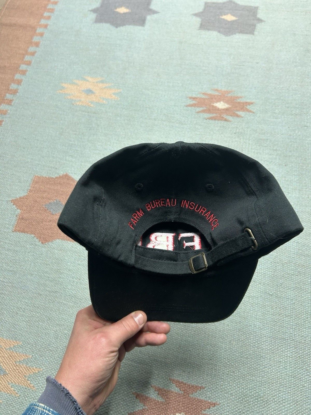 Vintage Vintage strapback hat FBI farm bureau insurance black red Size ONE SIZE - 4 Thumbnail