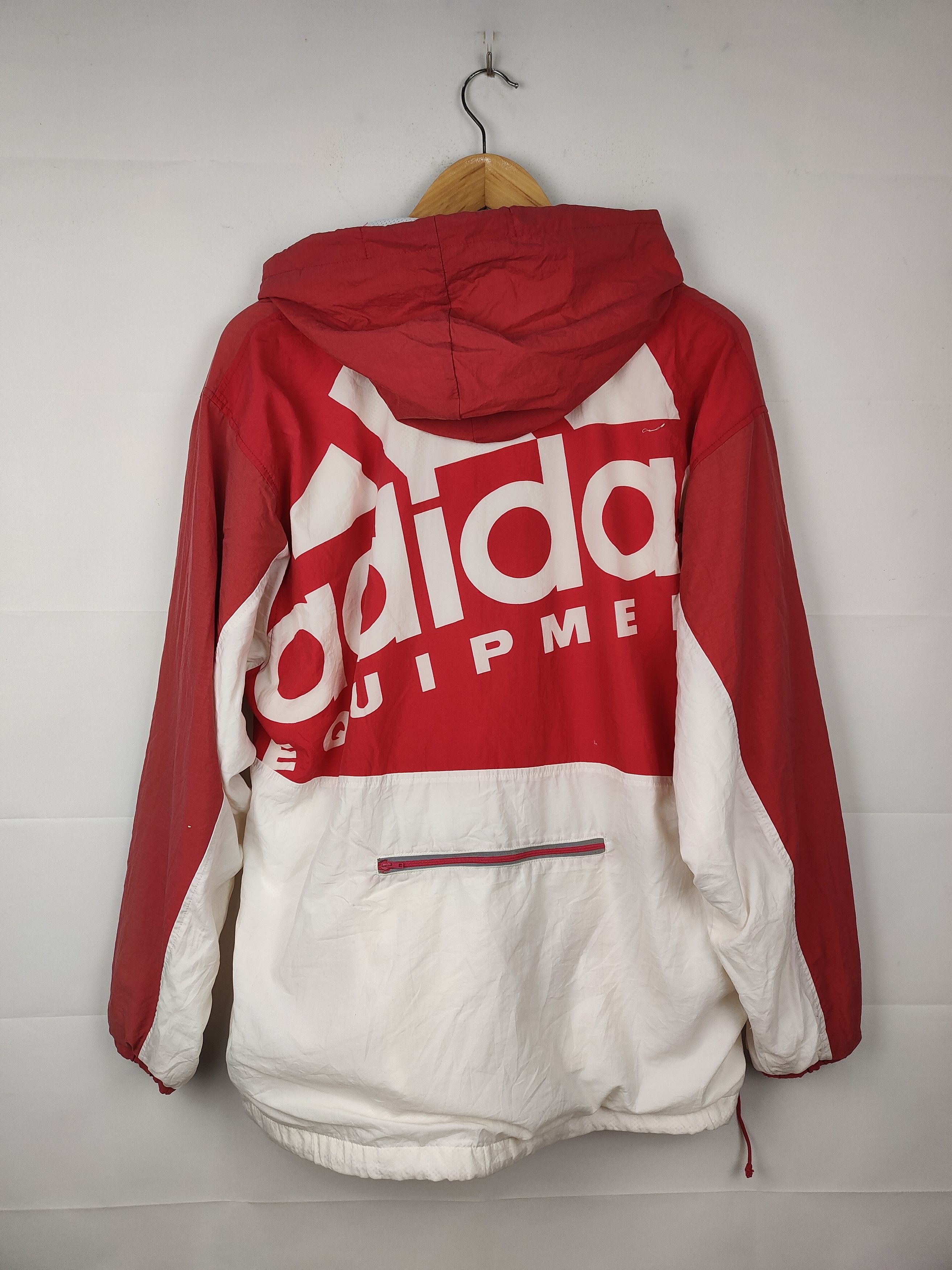Vintage Vintage Adidas Equipment Halfzip Hoodie Jacket Size US L / EU 52-54 / 3 - 1 Thumbnail