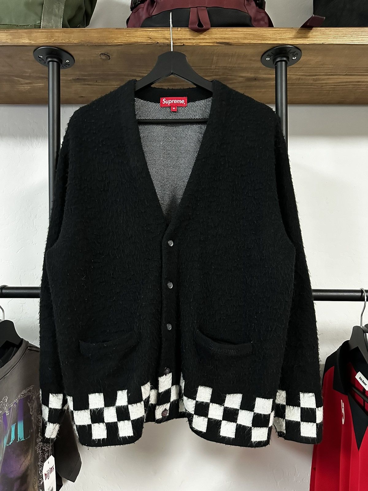 Supreme Brushed Checkerboard Cardigan - Tops 