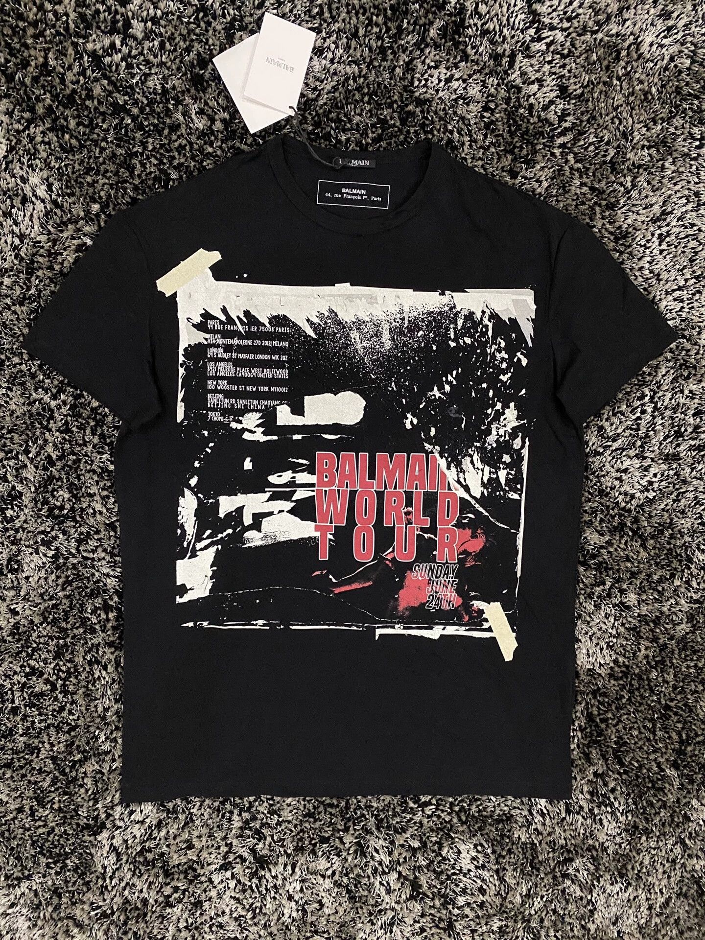 Balmain Balmain Men's printed loose OS short sleeve T-shirt Size US XS / EU 42 / 0 - 1 Thumbnail