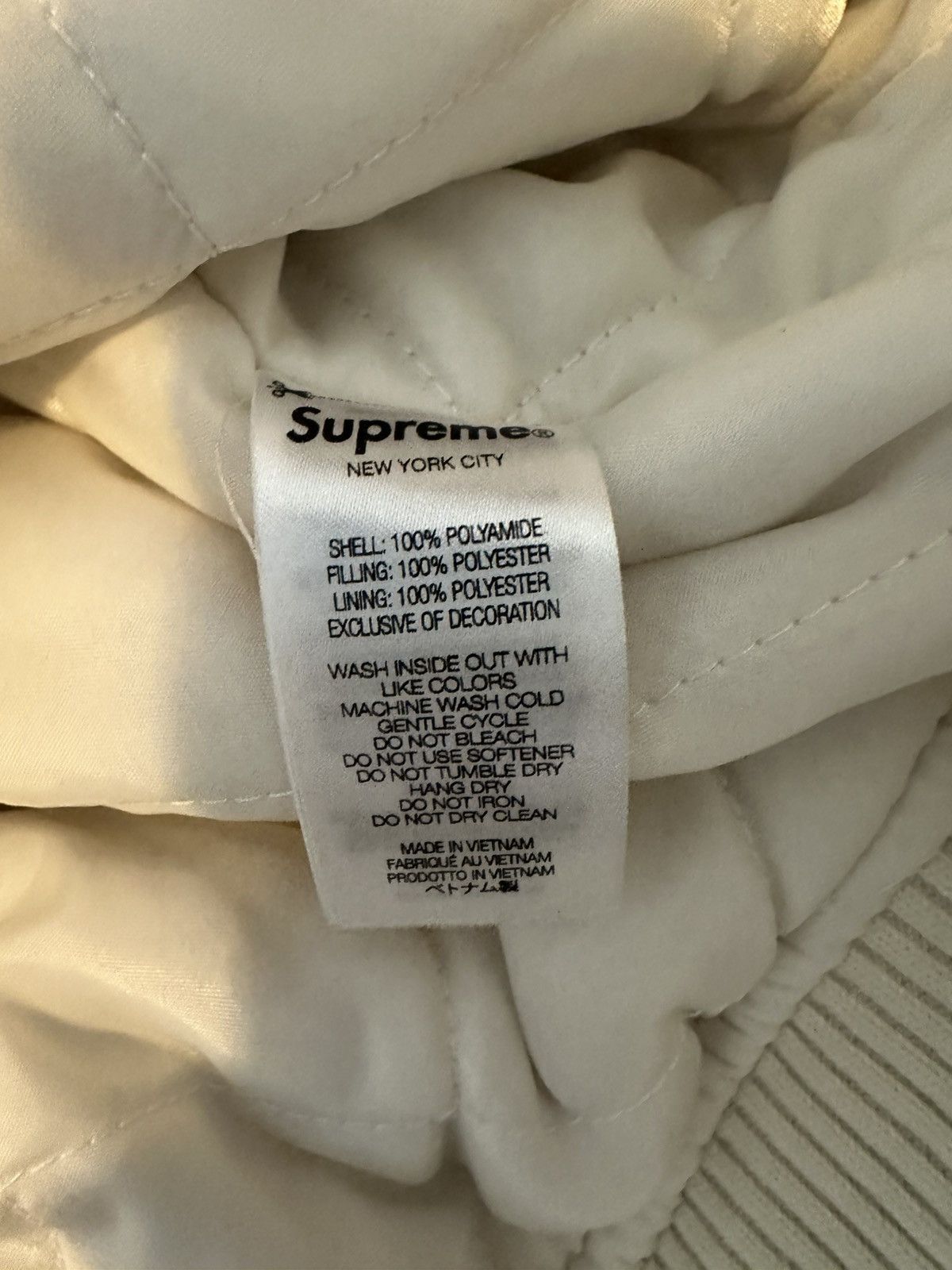 Supreme Supreme mitchell ness camo logo varsity jacket white Size US L / EU 52-54 / 3 - 4 Thumbnail