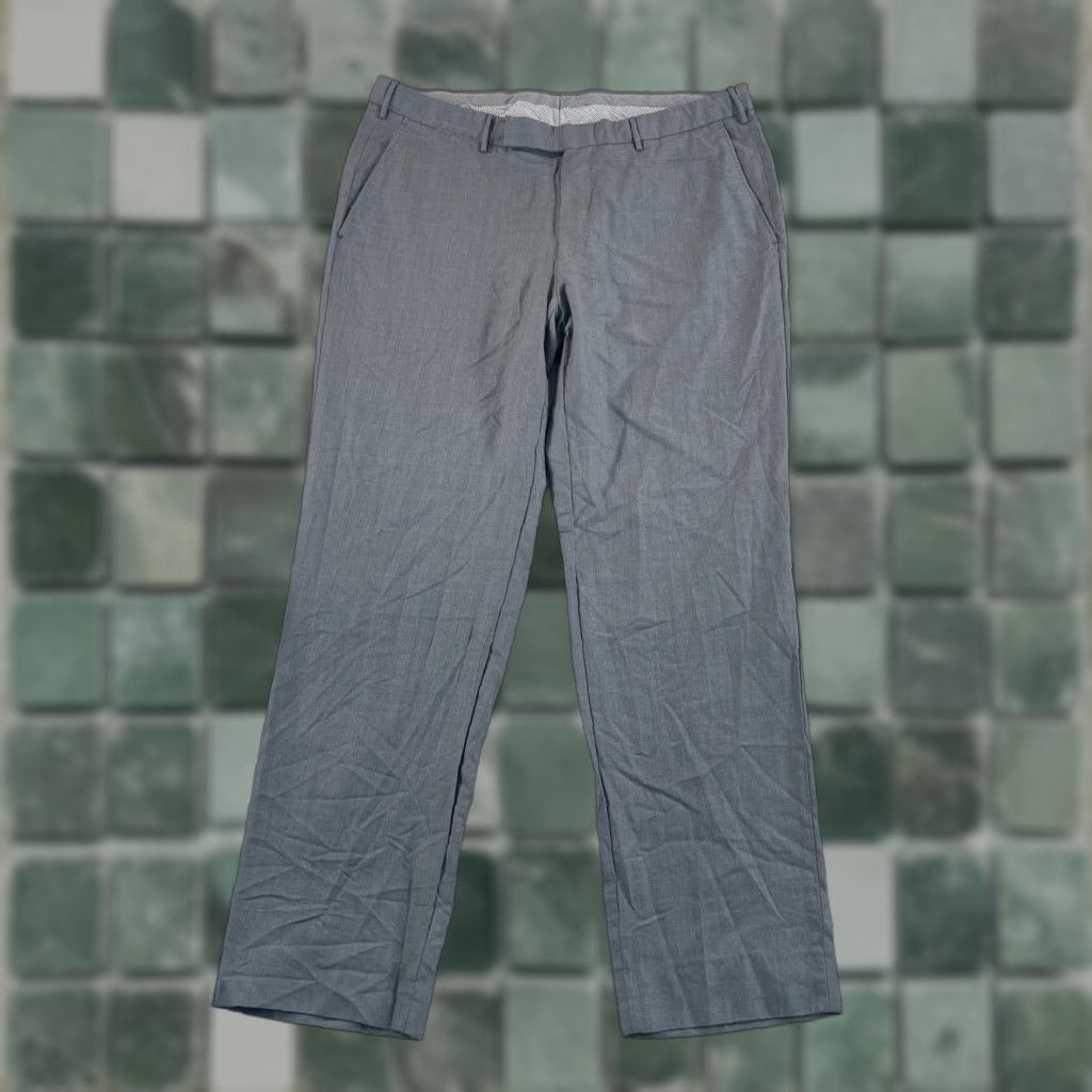 VINTAGE Ermenegildo Zegna Dress Pants Trousers Men 34 Grey Wool Silk Straight Calvin
