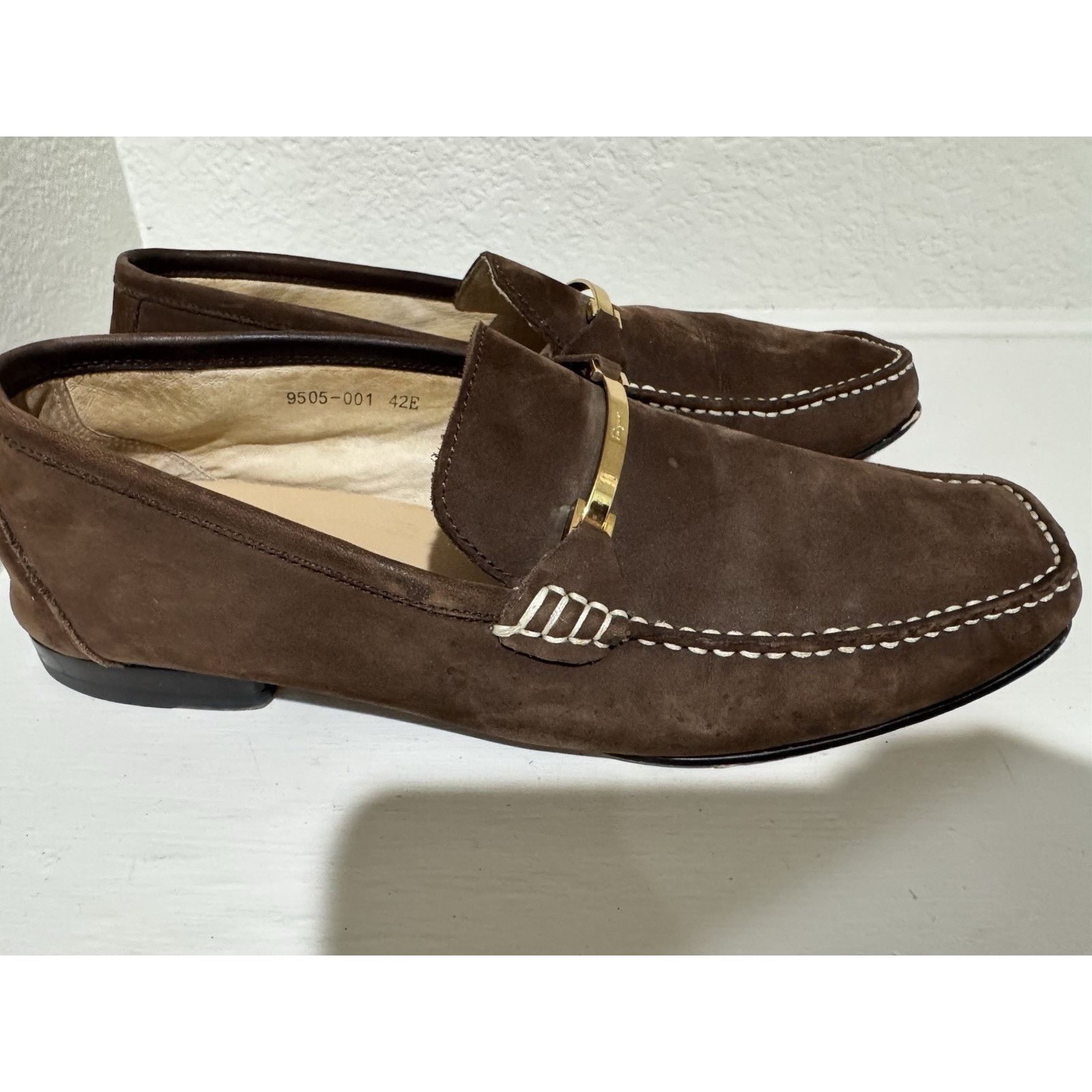 Salvatore Ferragamo Salvatore Ferragamo Mens Brown Suade Slip On Loafer Shoes Size US 9 / EU 42 - 4 Thumbnail