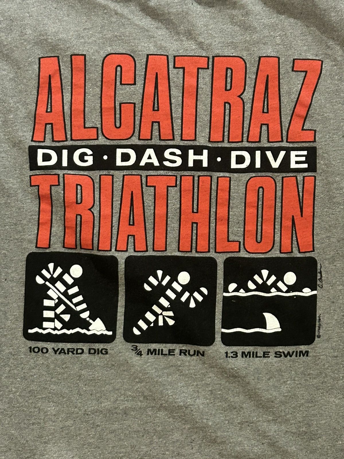 Other Crazy Shirt Alcatraz San Francisco Humor Triathlon Vintage Size US S / EU 44-46 / 1 - 14 Thumbnail
