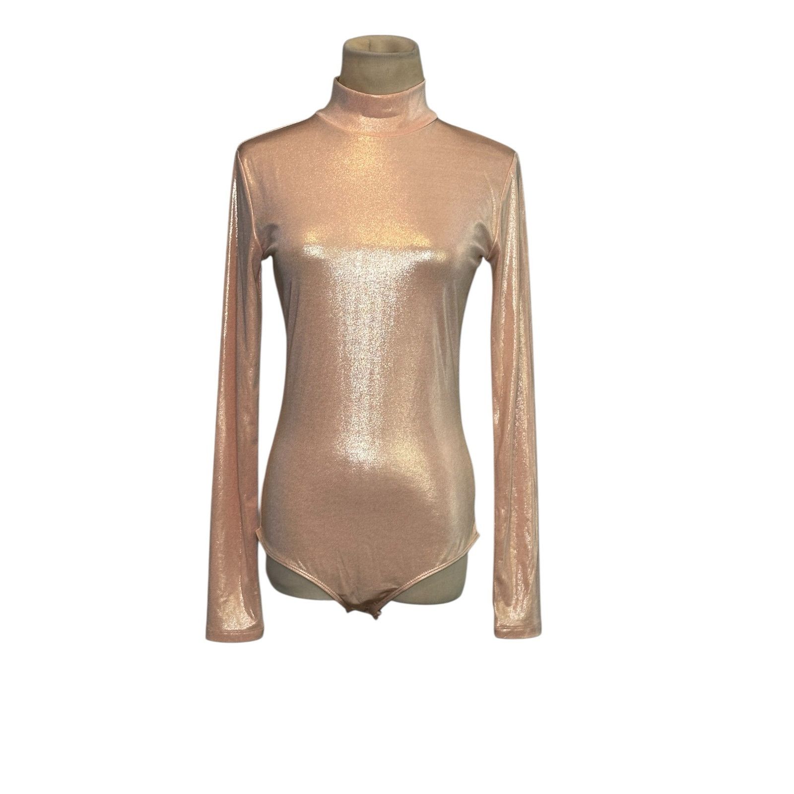 Zara Zara metallic pink long sleeves bodysuit size Medium Size M / US 6-8 / IT 42-44 - 15 Thumbnail