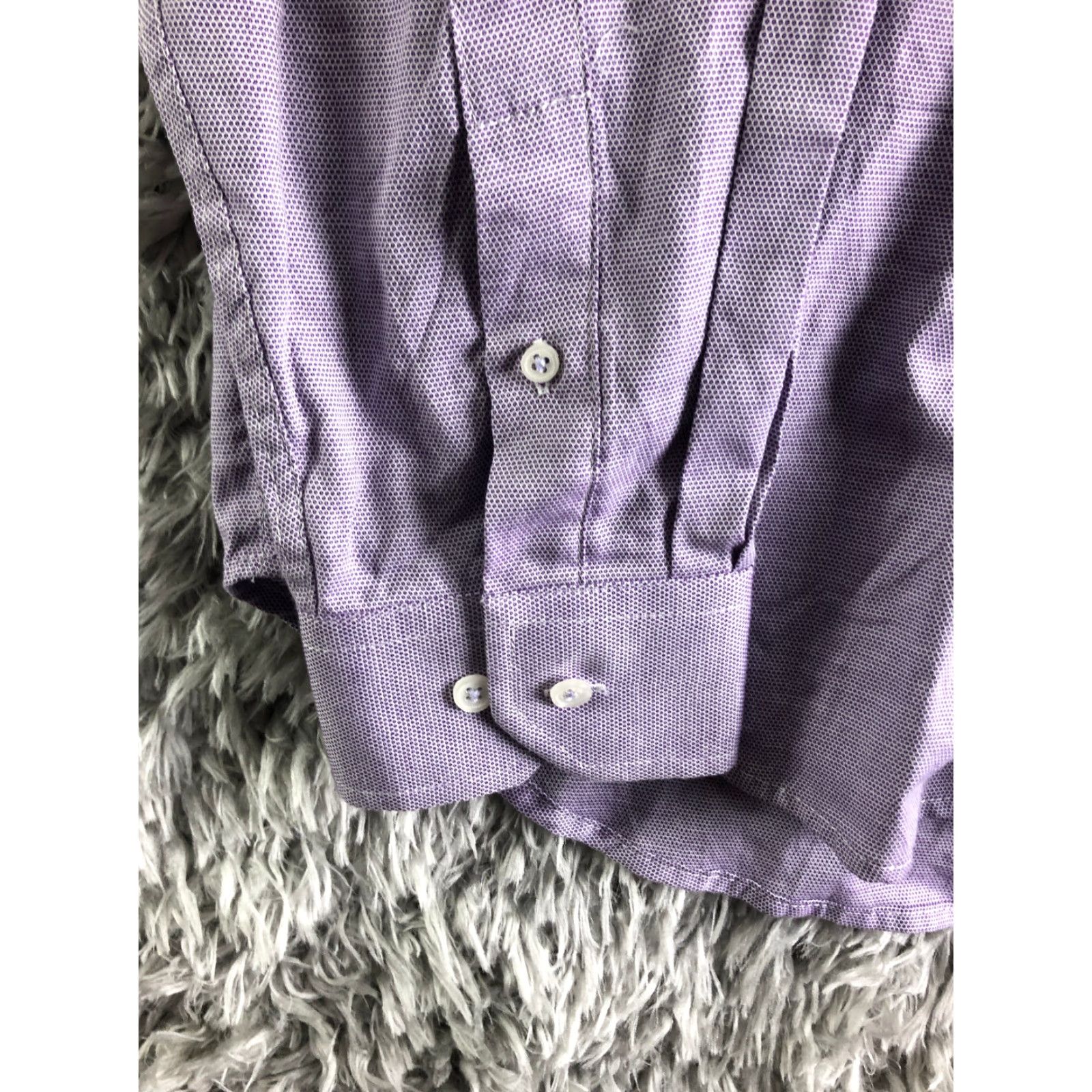 Vintage Report Collection Mens XL 36-37 Lavender Long Sleeve Spread Collar Shirt Size US XL / EU 56 / 4 - 2 Thumbnail