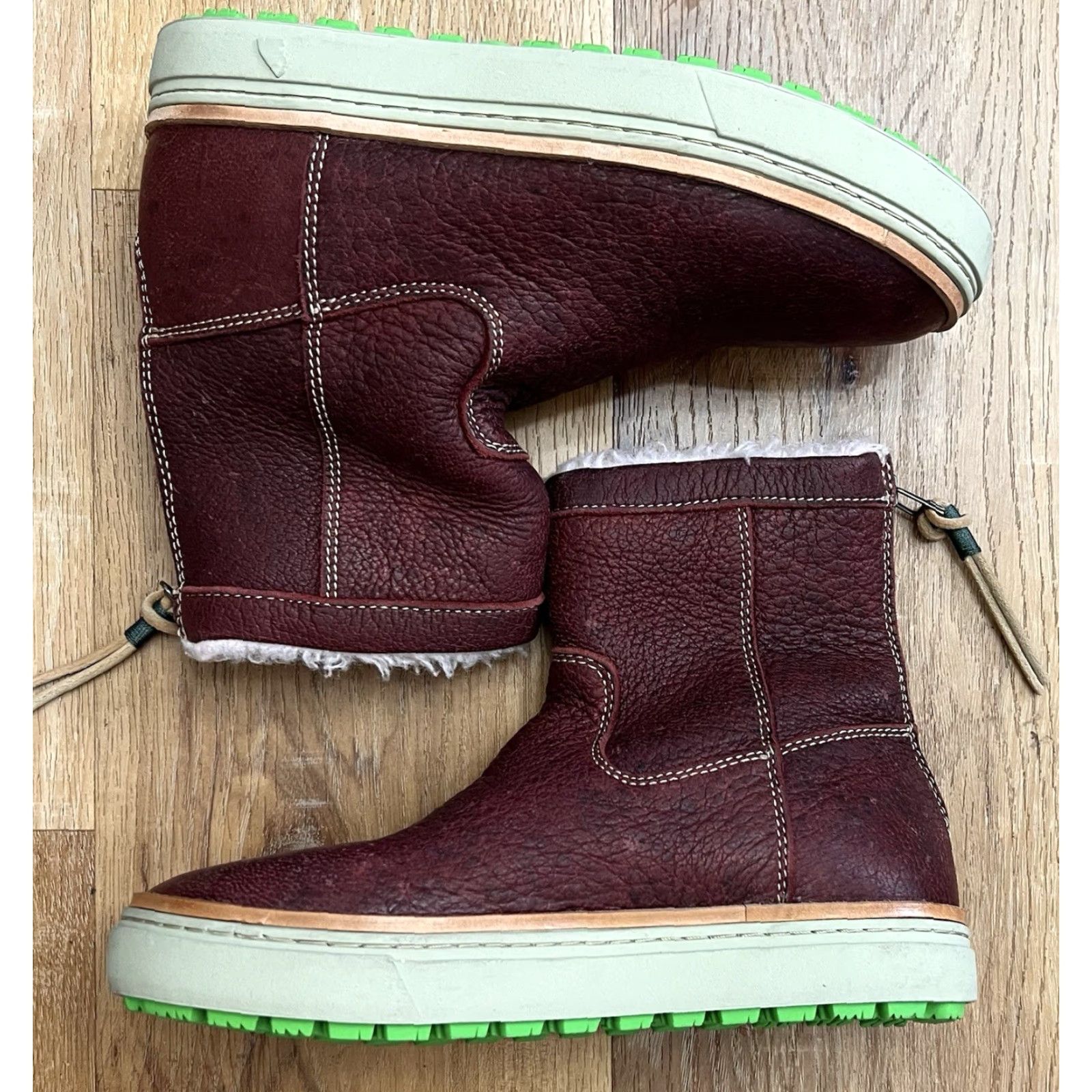 Vintage Satorisan Tewa Bootie Leather Wool Lined Women's Boot 39 US 8 Mahogany Wine Red Wool Upper Lined Insoles Wool Lining Wool Outsole Leather Vintage? Size US 9 / IT 39 - 3 Thumbnail