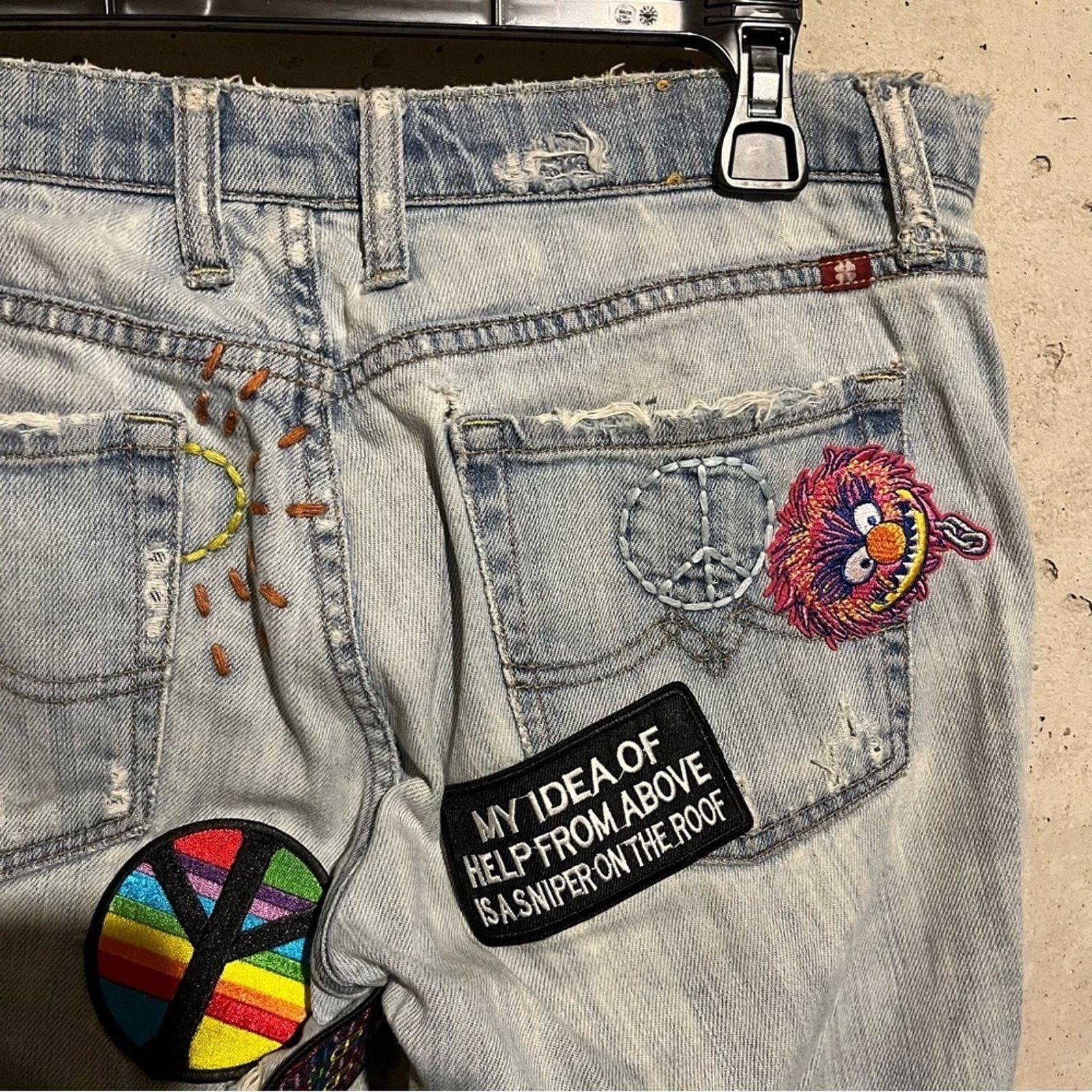 Lucky Brand Lucky Brand Sweet n Low Jeans Sz 6 Light Wash Custom Patches Size 28" / US 6 / IT 42 - 12 Thumbnail