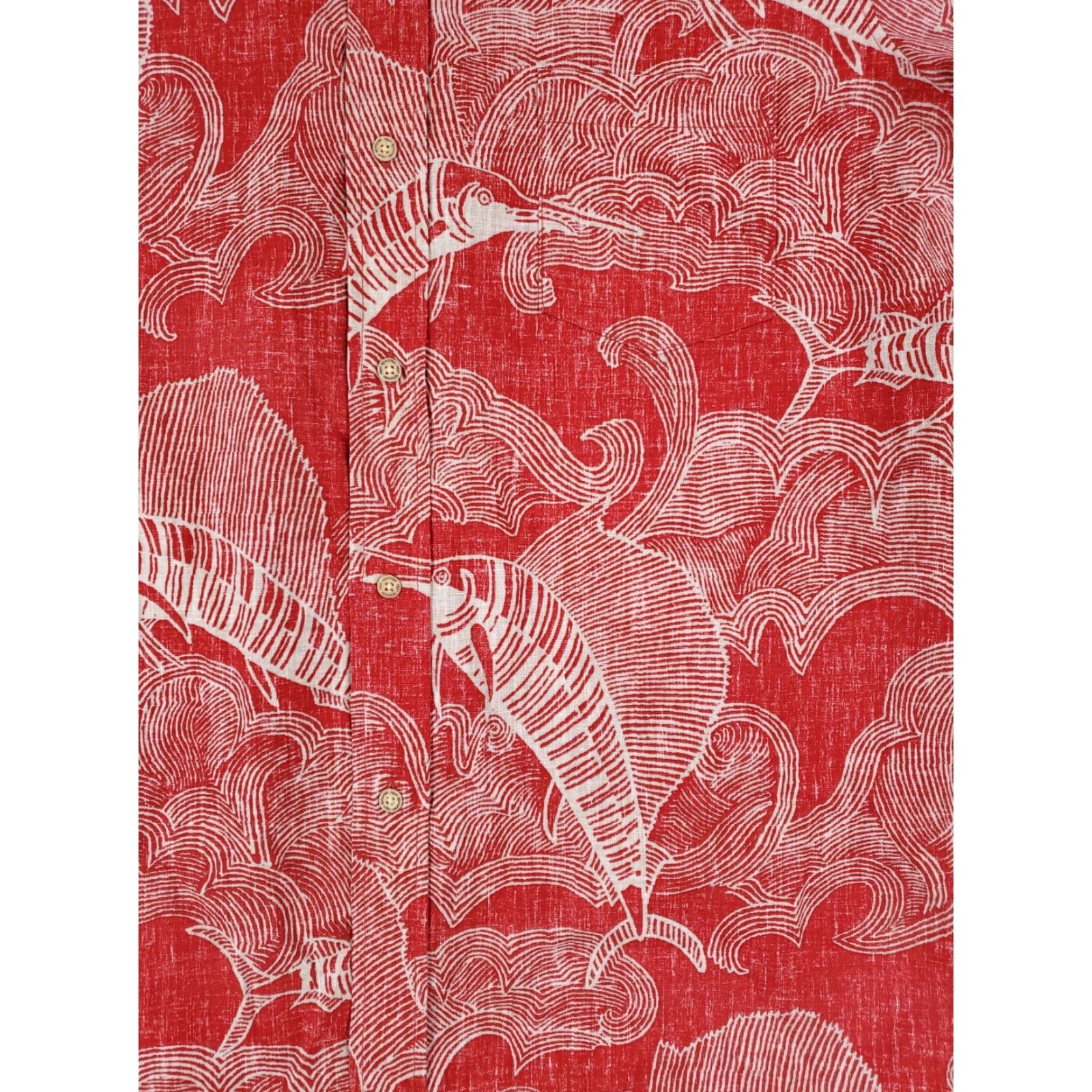 Reyn Spooner Reyn Spooner Camp Shirt Hawaiian Sailfish Red White Mens M Classic Fit Short Sleeve Button-Up Shirt Size US M / EU 48-50 / 2 - 2 Thumbnail