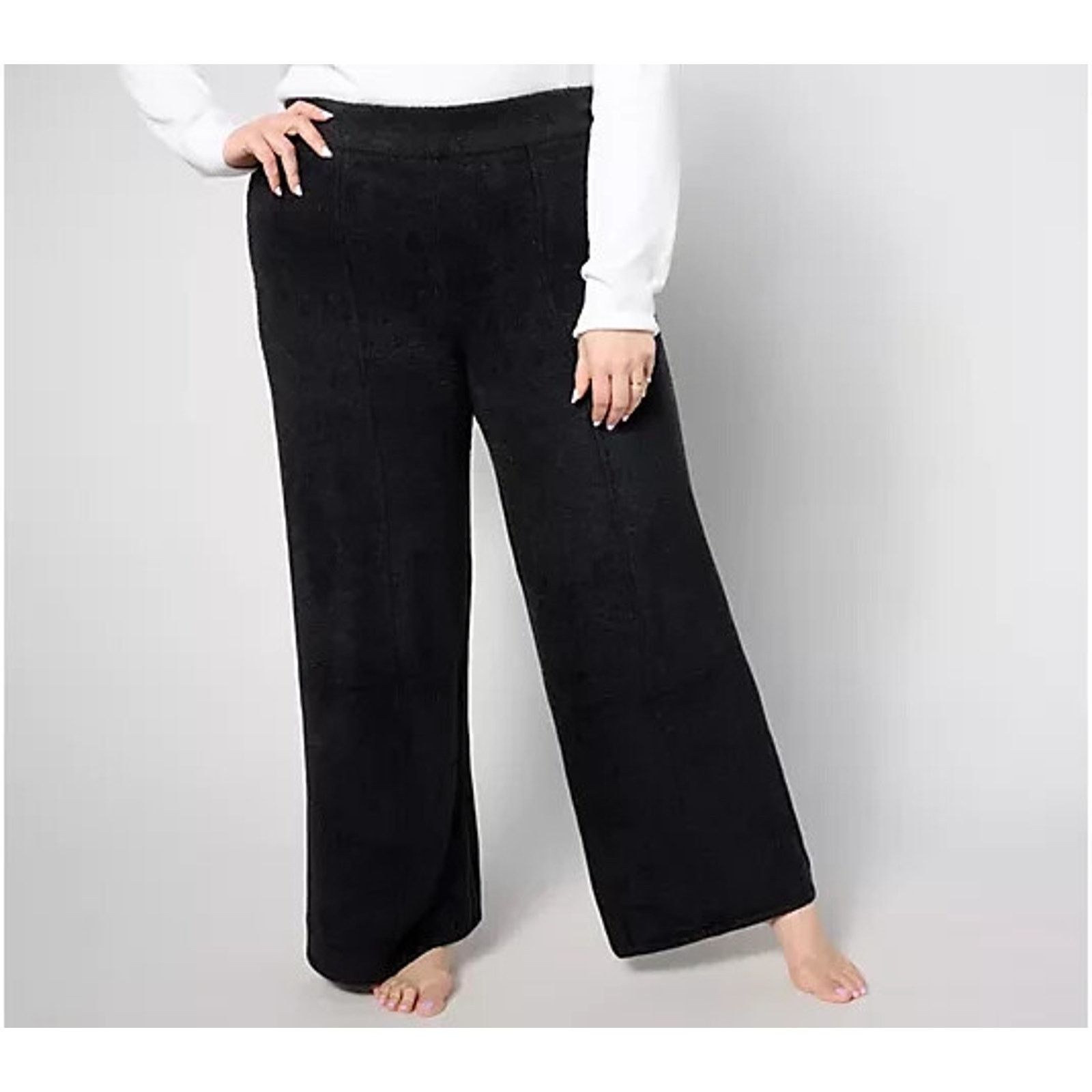 & Other Stories Barefoot Dreams Regular Lite Wide-Leg Seamed Black L A630188 Size 22" - 1 Preview