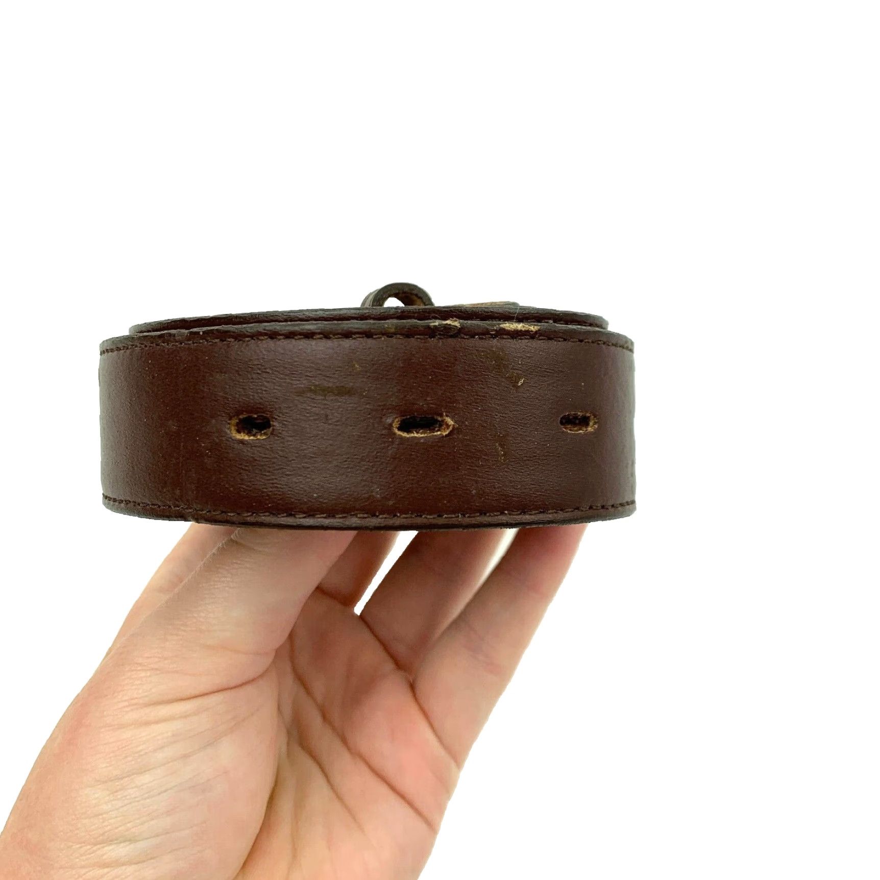 Vintage VINTAGE Nocona Leather Belt Brown 46.5" 1.25" D 392 Mens Belt Size 42 Size ONE SIZE - 3 Thumbnail