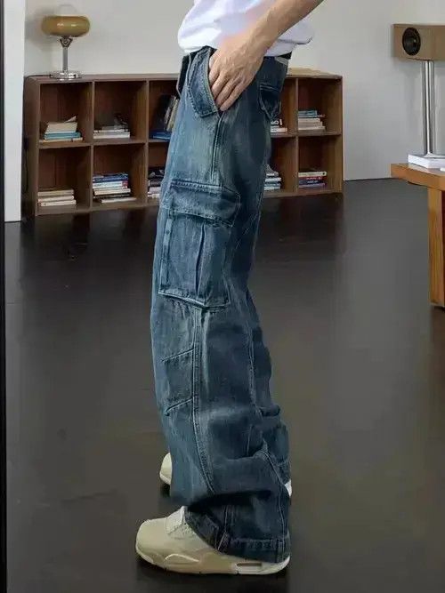 Japanese Brand High street vintage multi-pocket heavy-duty washed jeans Size US 32 / EU 48 - 6 Thumbnail