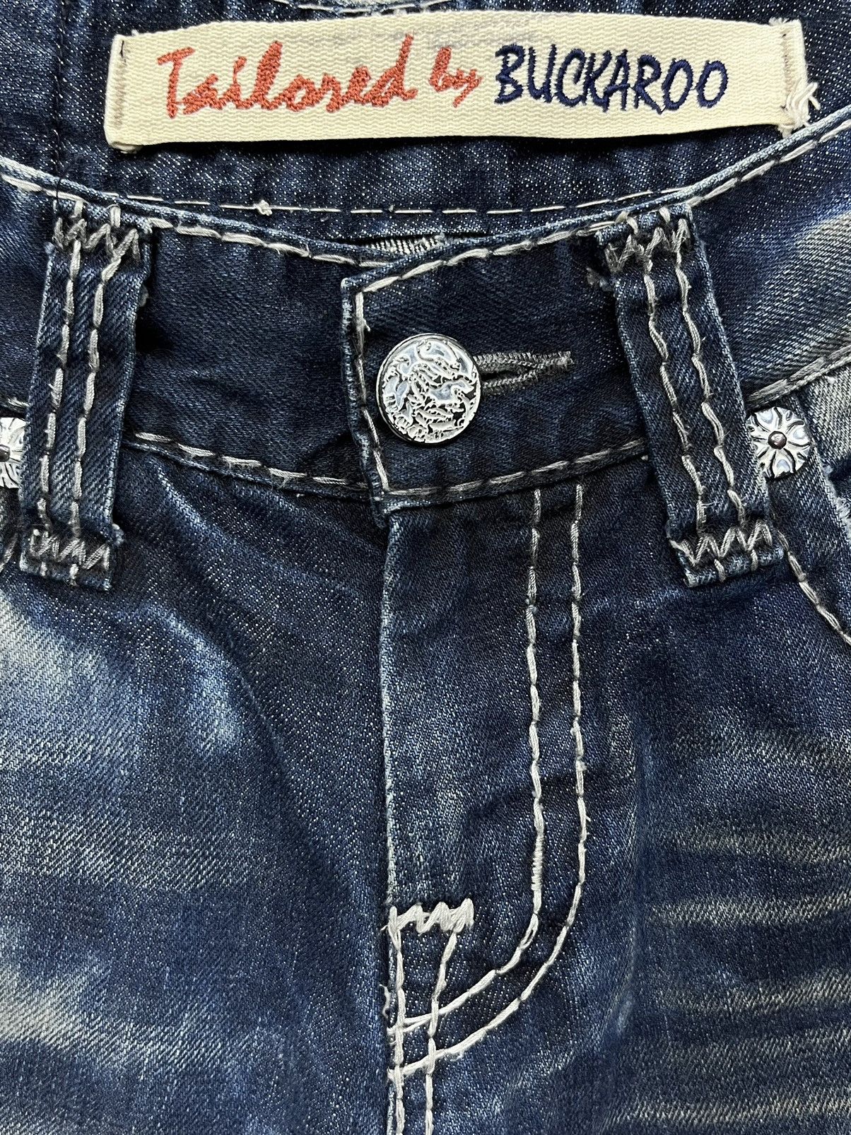 BUCKAROO SICK FLARE🔥Indigo Mudmax Bleachwash Big Stitching Denim Size US 29 - 9 Thumbnail