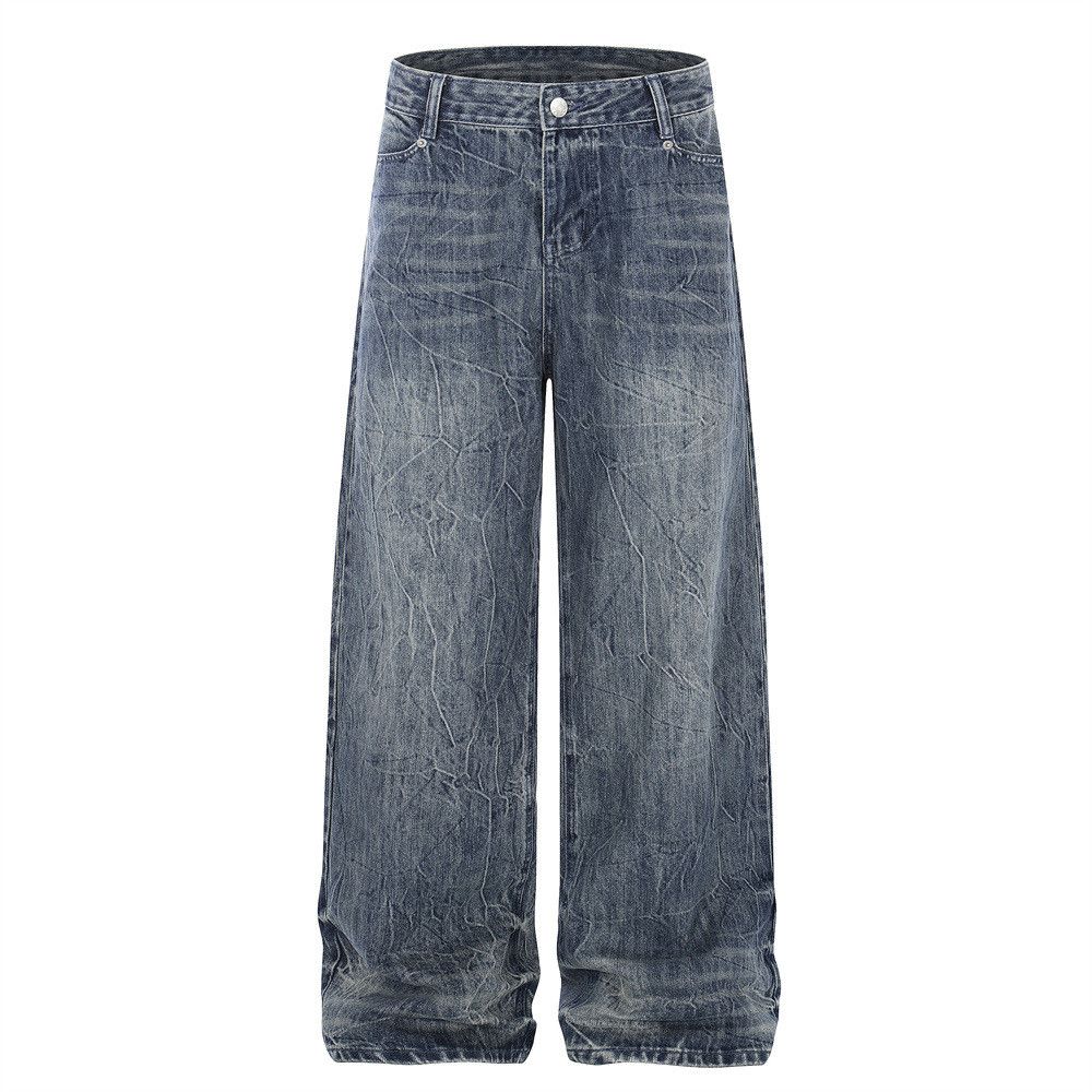 Jean American high street distressed washed wide-leg jeans Size US 32 / EU 48 - 1 Thumbnail