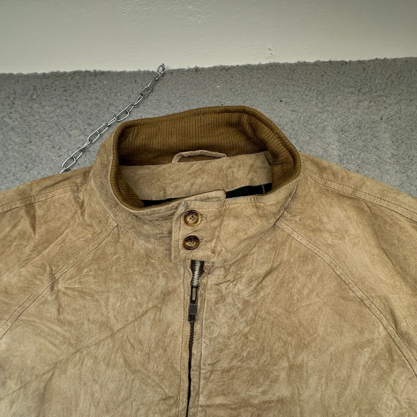 Orvis Orvis Suede Leather Bomber Jacket Mens Large Plaid Lined Size US L / EU 52-54 / 3 - 9 Thumbnail