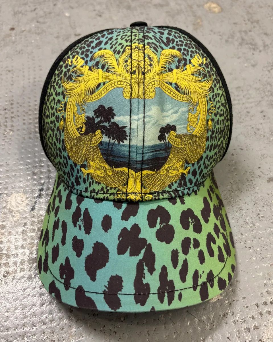 Versace Versace H&M Turquoise Leopard Print Baseball Cap Size ONE SIZE - 1 Thumbnail
