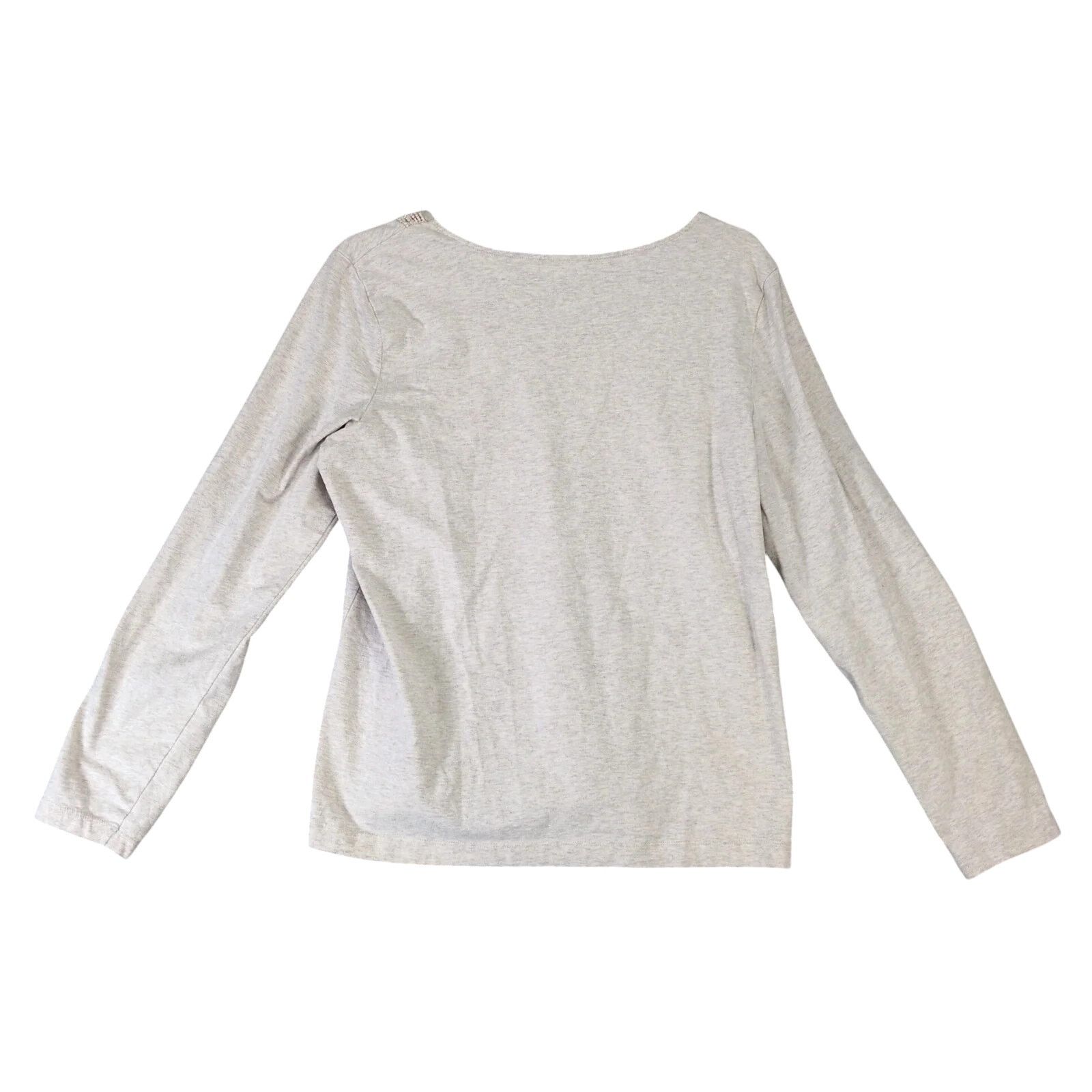 Chicos Chico's Crochet Lace Trim V-Neck Beige Top Women's L/12 Size L / US 10 / IT 46 - 2 Thumbnail
