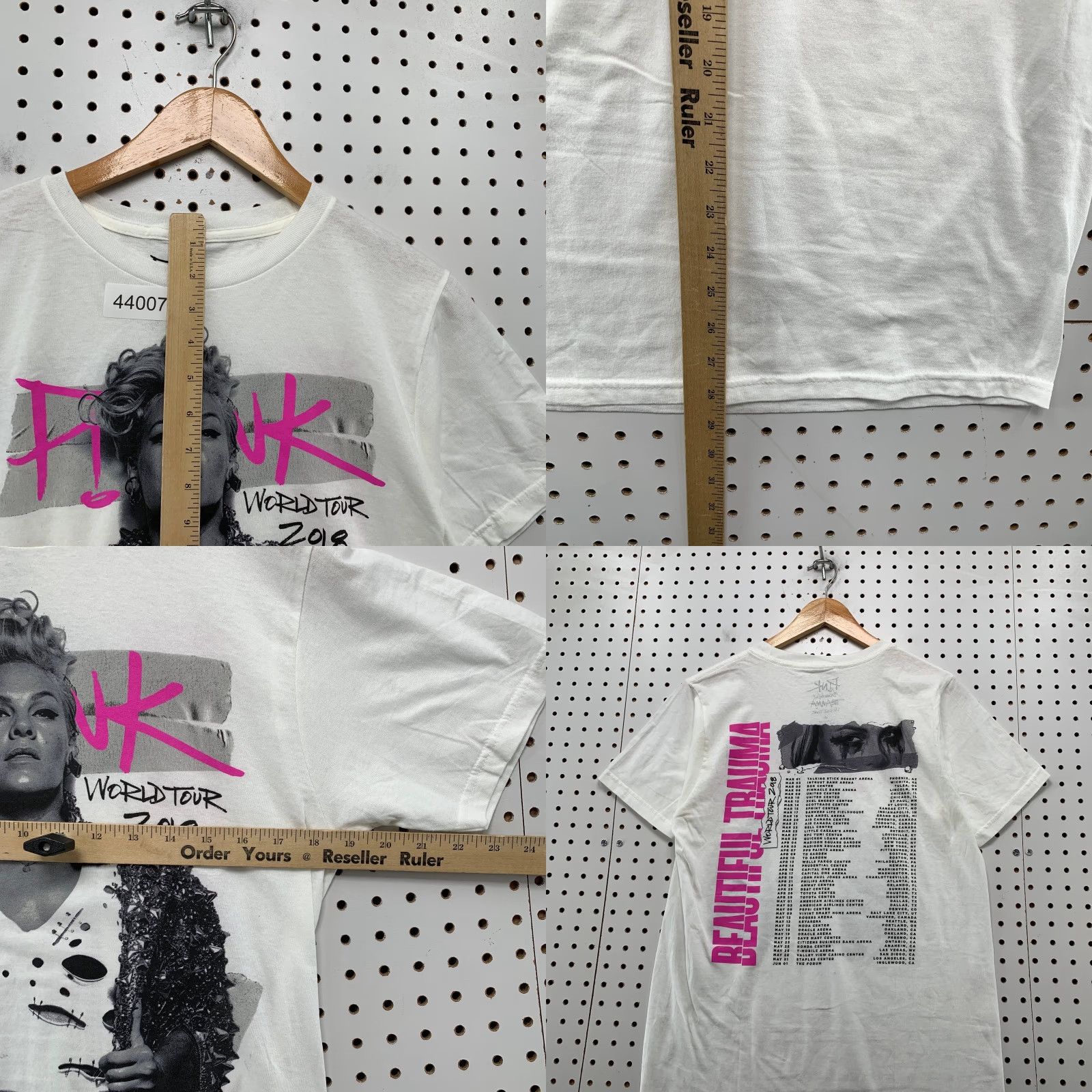 Pinko Pink Shirt Mens Medium White 2018 World Tour Beautiful Trauma Concert Band Music T-Shirt Size US M / EU 48-50 / 2 - 8 Thumbnail