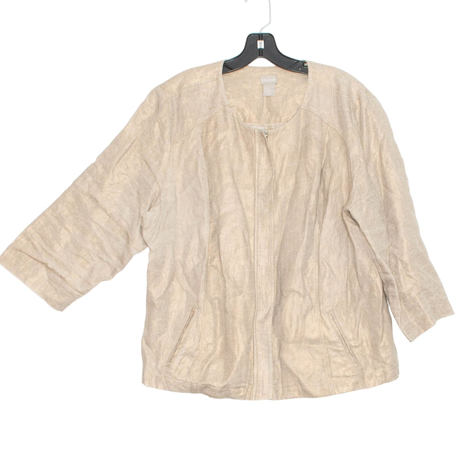 Chicos Chicos Jacket 3/4 Sleeve Foiled Linen Metallic 3 XL 16/18 Size XL / US 12-14 / IT 48-50 - 1 Thumbnail