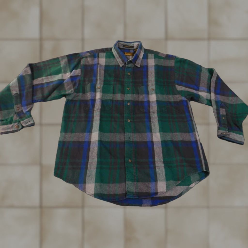 Eddie Bauer VINTAGE Eddie Bauer Flannel Shirt Mens Large Green McKinley Outdoor Plaid USA Size US L / EU 52-54 / 3 - 1 Thumbnail