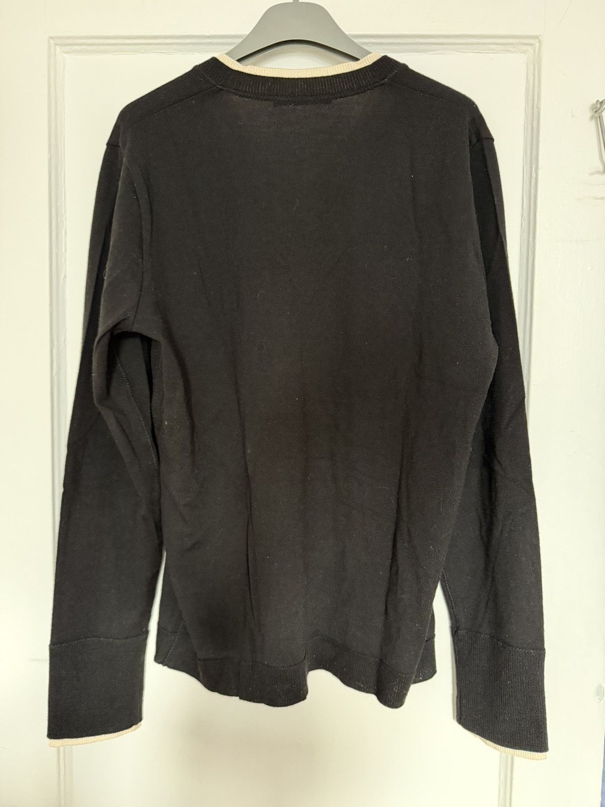 Bally Bally Black V Neck Long Sleeve Merino Wool Sweater Men's M Size US M / EU 48-50 / 2 - 5 Thumbnail
