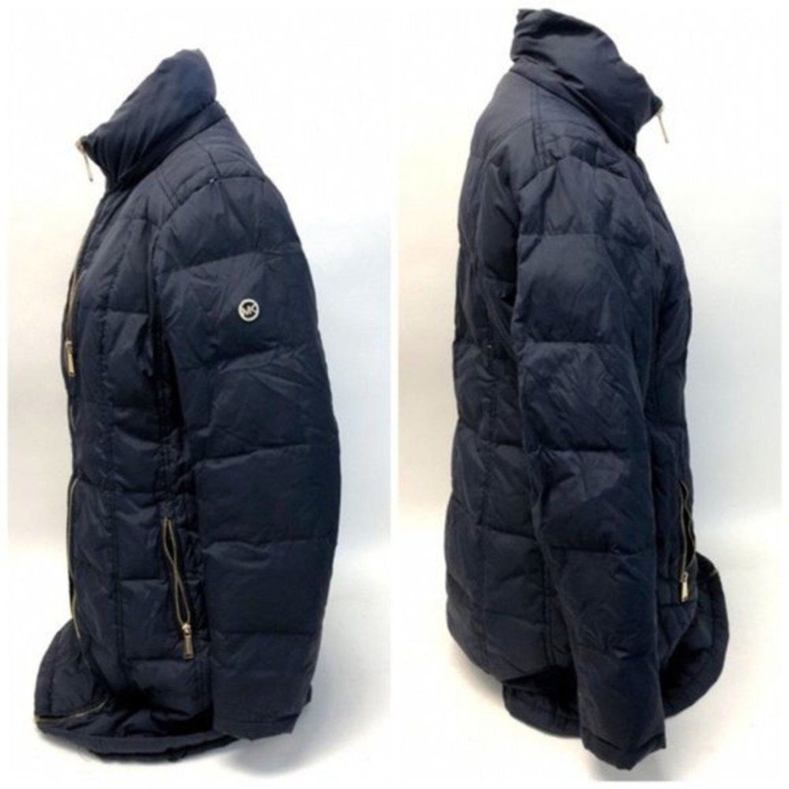Michael Kors MICHAEL KORS Navy Blue Down Front Zip-Up Long Coat Sz M Size M / US 6-8 / IT 42-44 - 3 Thumbnail