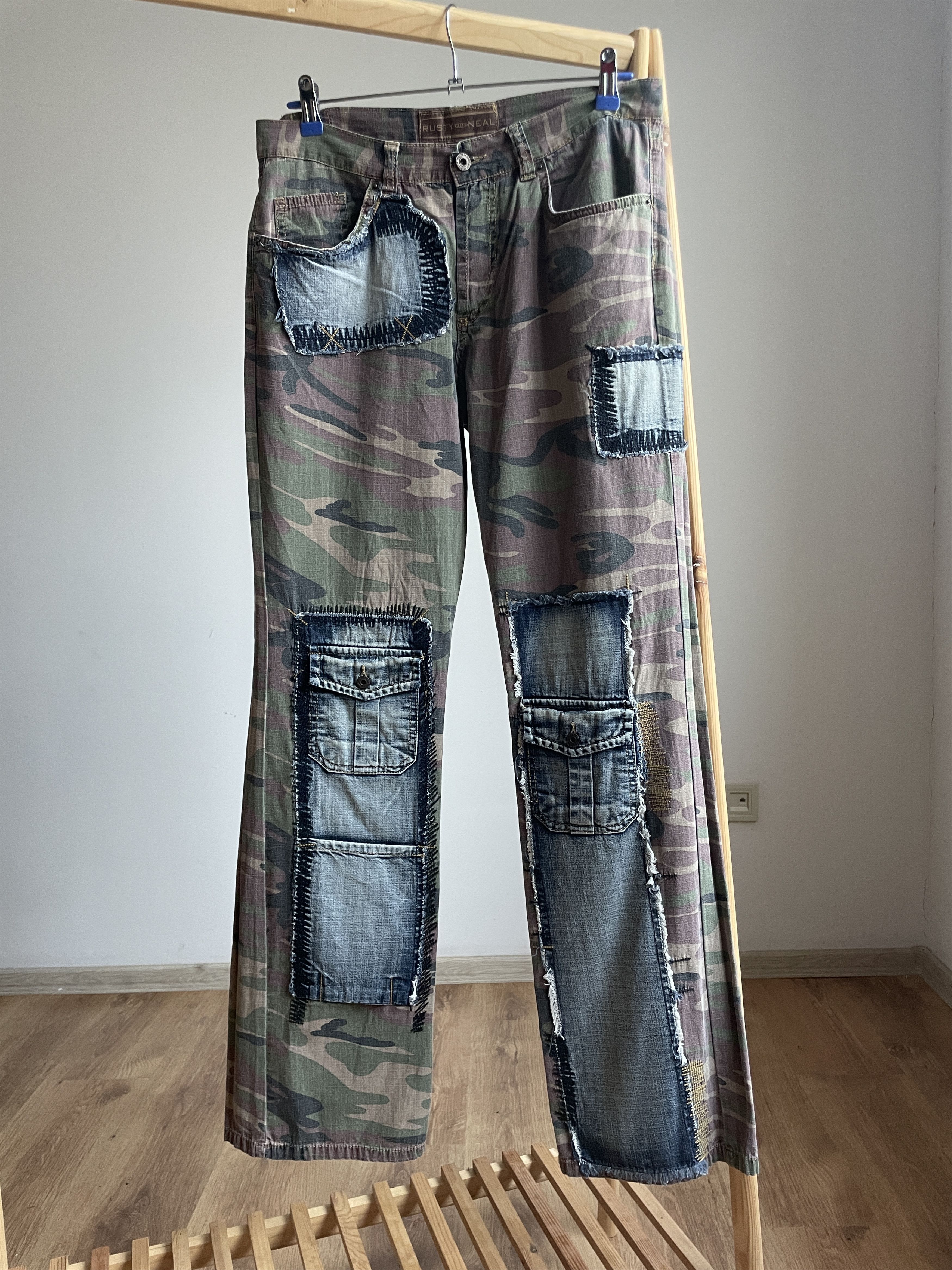 Vintage Rusty Neal Vintage Hybrid Camo/Denim Pants Size 33x34 Size US 33 - 1 Thumbnail