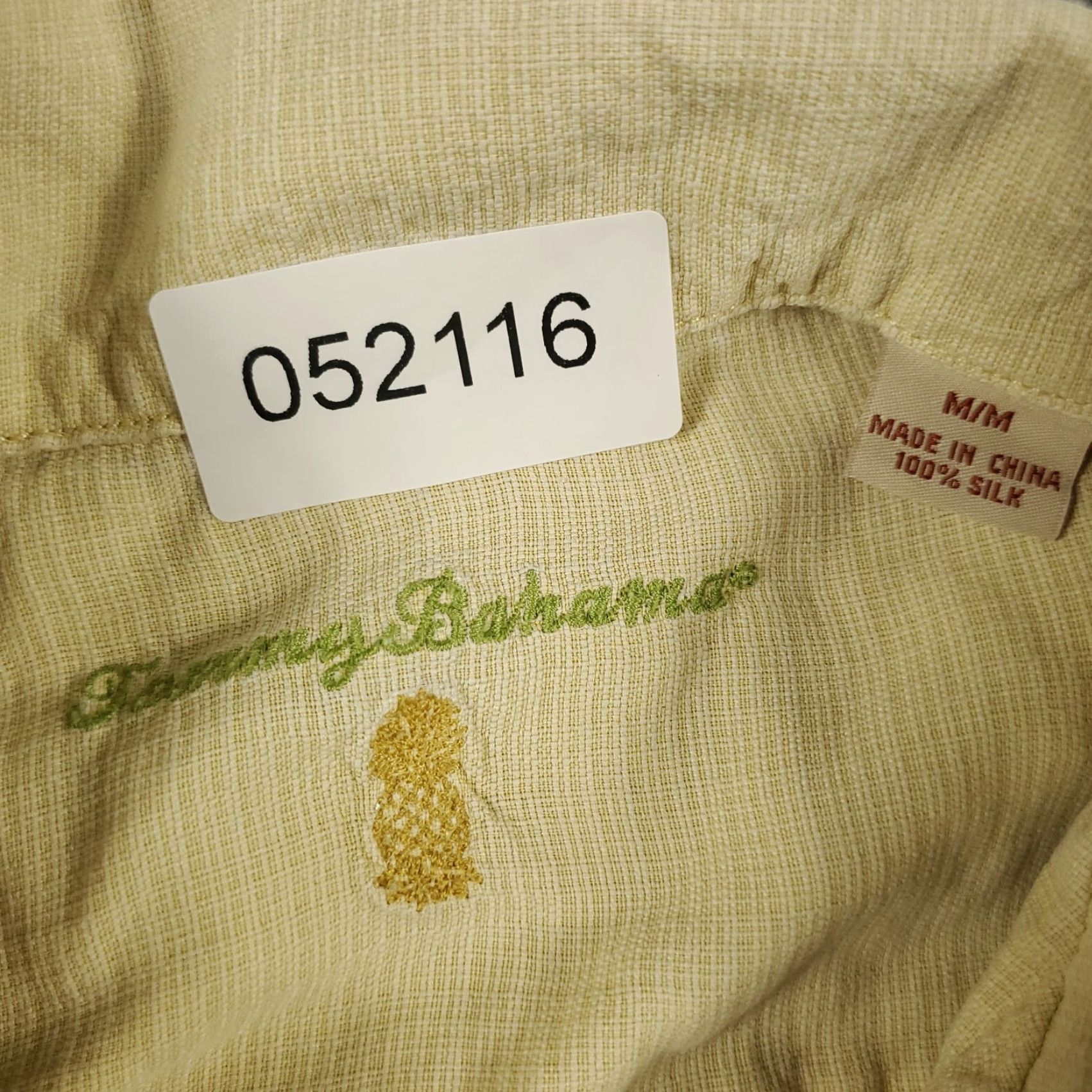 Tommy Bahama Tommy Bahama Shirt Mens Medium Yellow Hawaiian Short Sleeve Silk Button-Up Collared Aloha Beach Classic Modern Mens Size US M / EU 48-50 / 2 - 8 Thumbnail