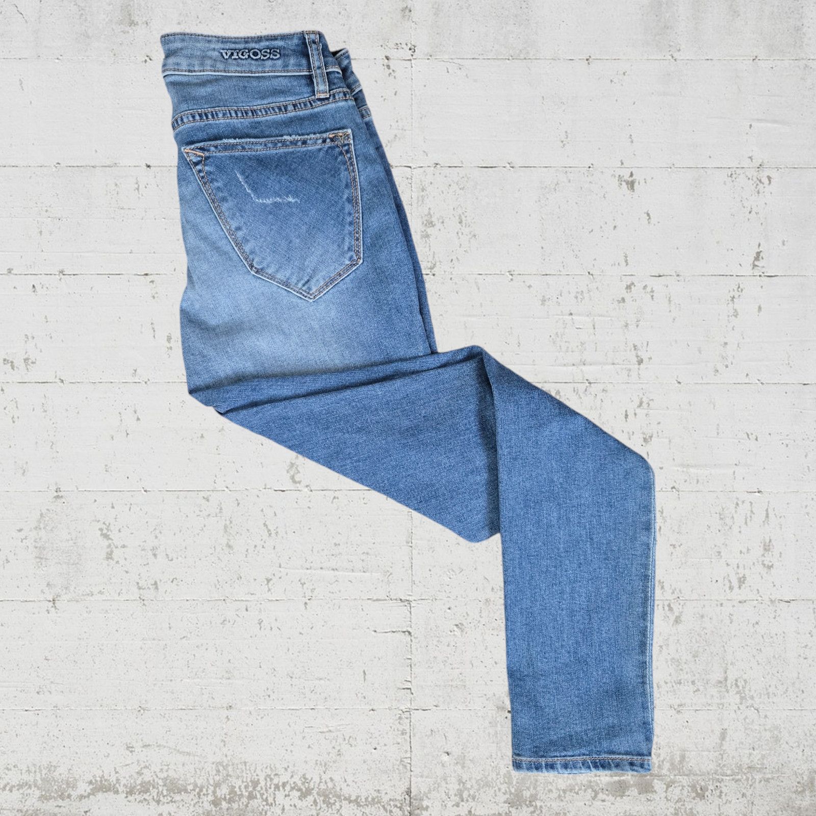 Other Vigoss Medium Wash Distressed Tomboy Skinny Jeans Size 27 Size 27" / US 4 / IT 40 - 7 Thumbnail